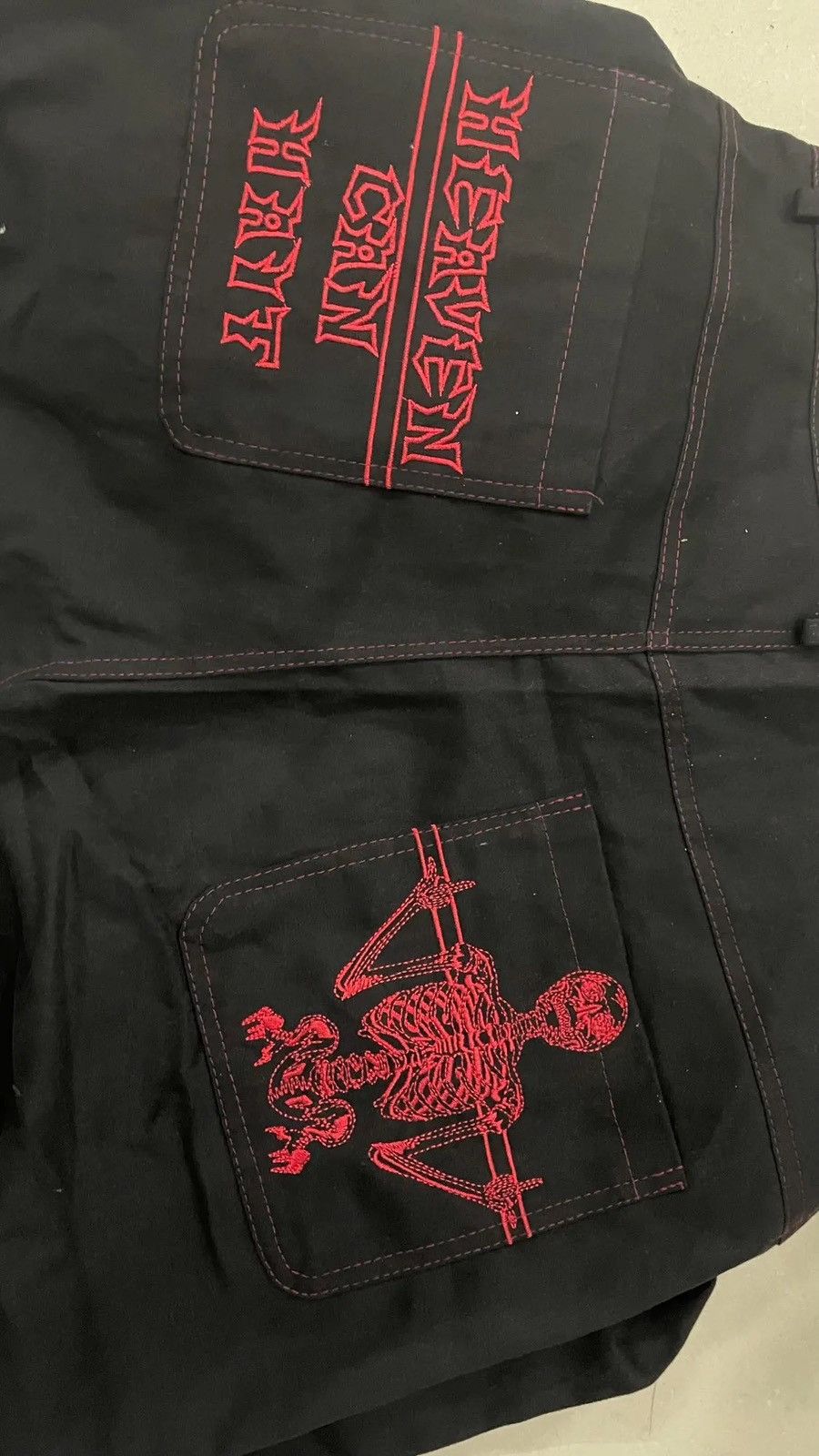 Japanese Brand × Vintage American Retro Y2K pants skeleton straight Trousers Wide Leg Size US 34 / EU 50 - 8 Thumbnail