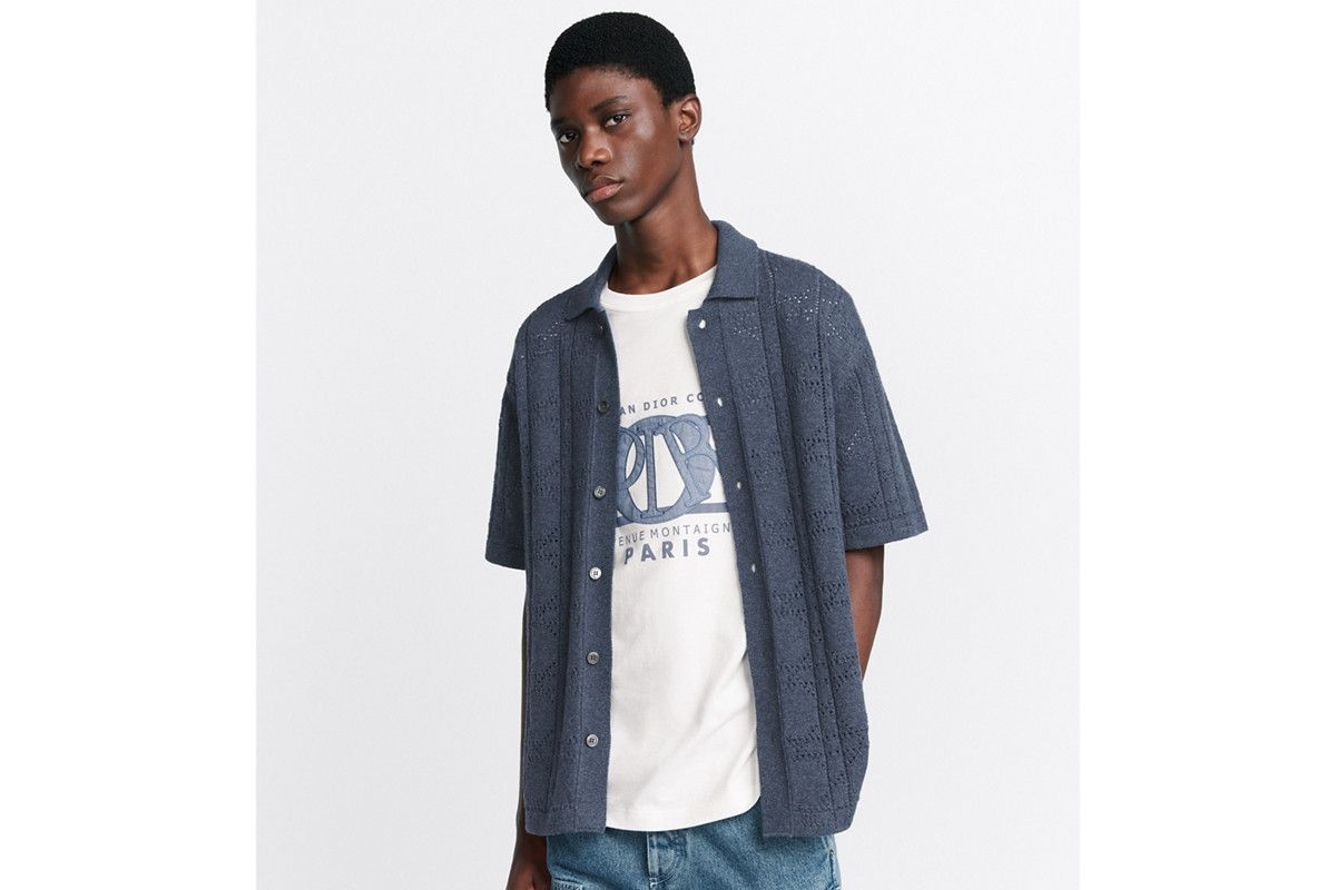 Dior o1bcso1str0226 Cannage Short-Sleeved Shirt in Blue Size US L / EU 52-54 / 3 - 4 Thumbnail