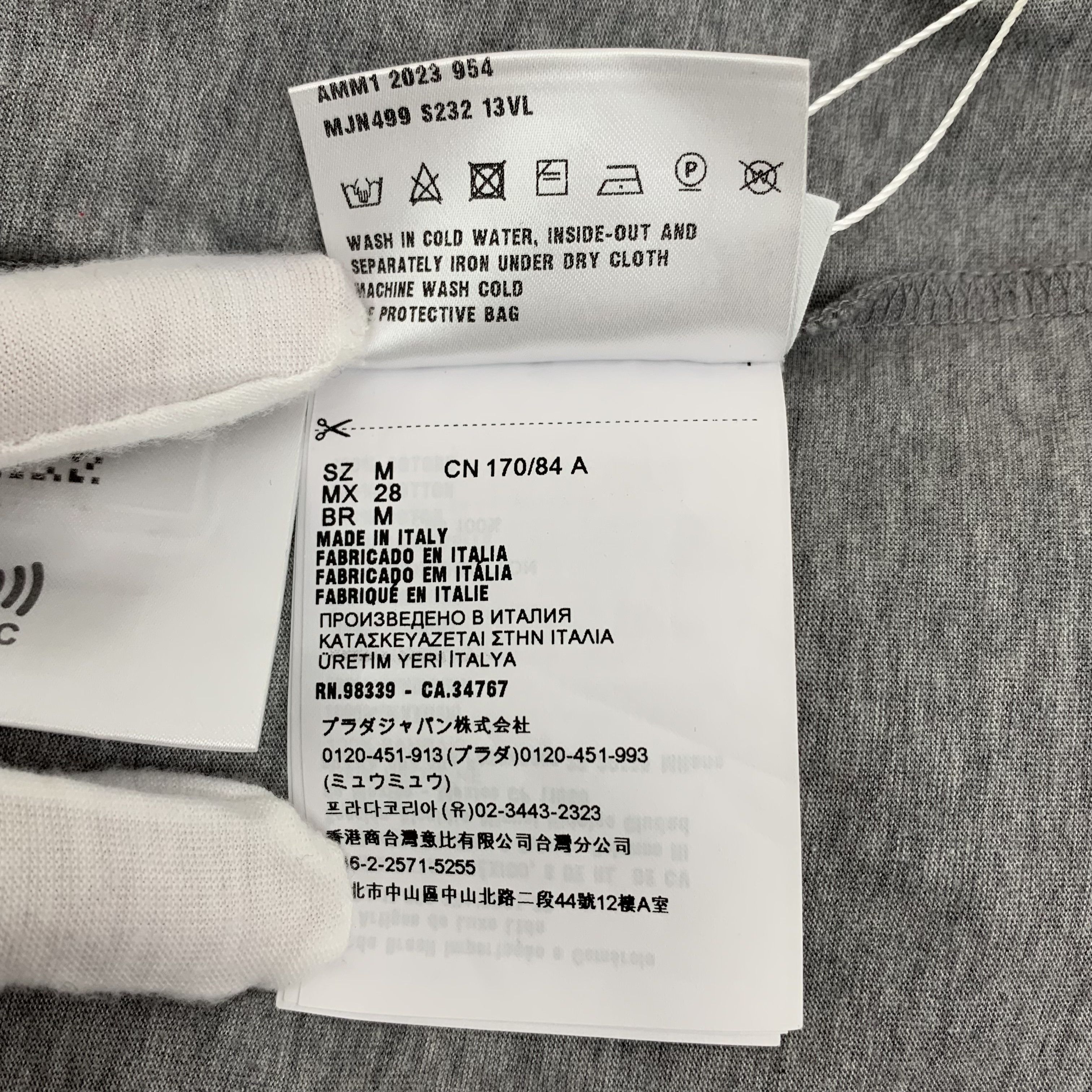 Miu Miu Miu Miu Logo Tee Grey (M) Size M / US 6-8 / IT 42-44 - 8 Thumbnail