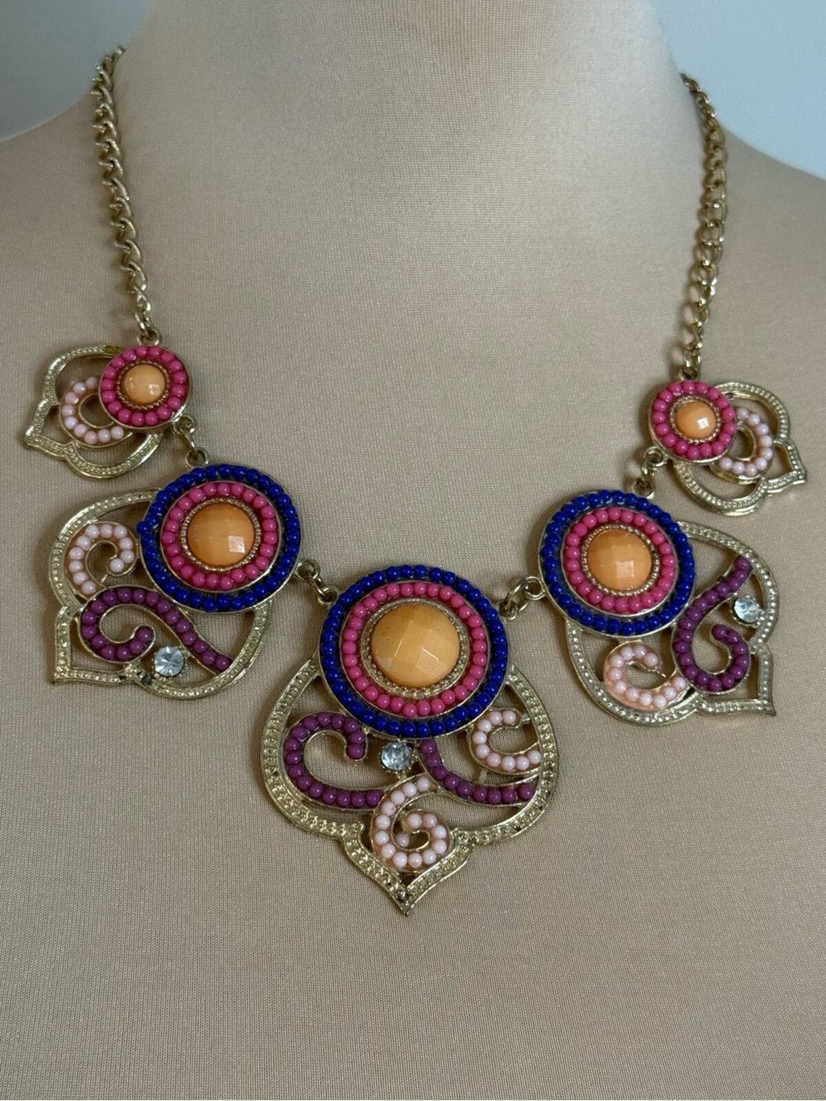 Other Asian inspired statement necklace & dangle earring set Size ONE SIZE - 1 Thumbnail