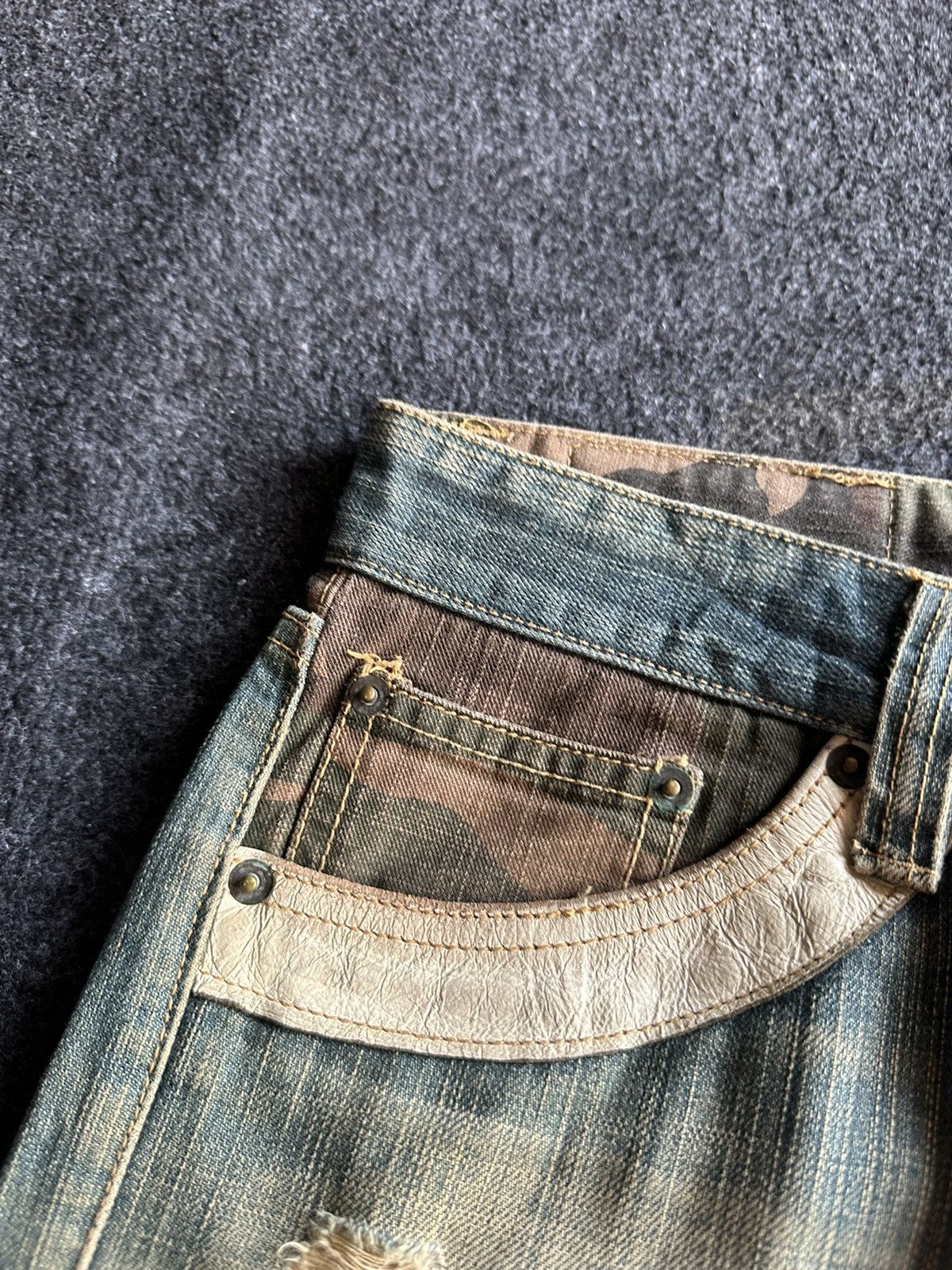14th Addiction United Superior Baggy Rusty Mudwash Denim W34 D127 Size US 34 / EU 50 - 10 Thumbnail
