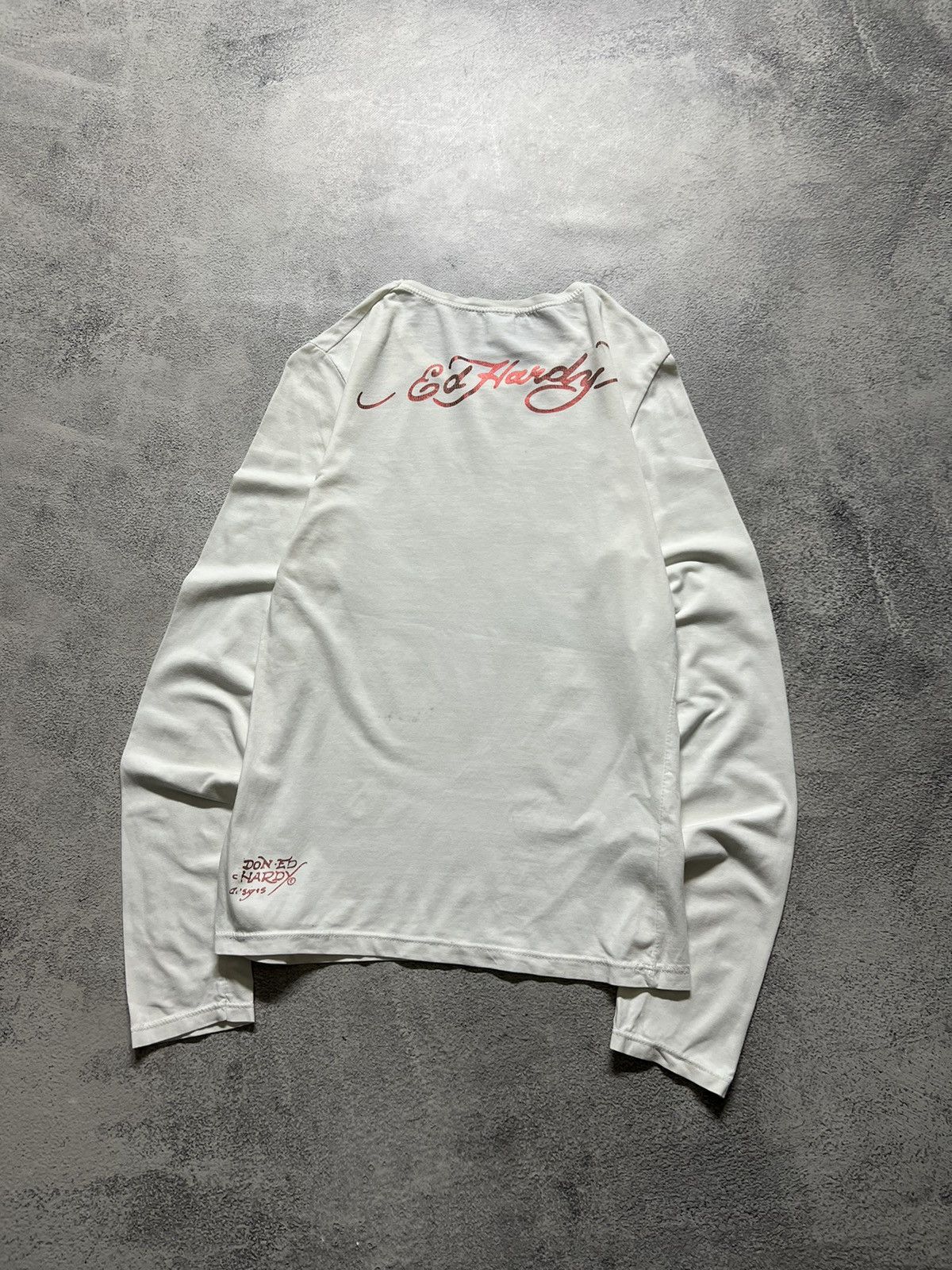 Ed Hardy Vintage Y2k Ed Hardy Dead Or Alive ☠️🌹 Rare Long Sleeve 00’s Size L / US 10 / IT 46 - 7 Thumbnail