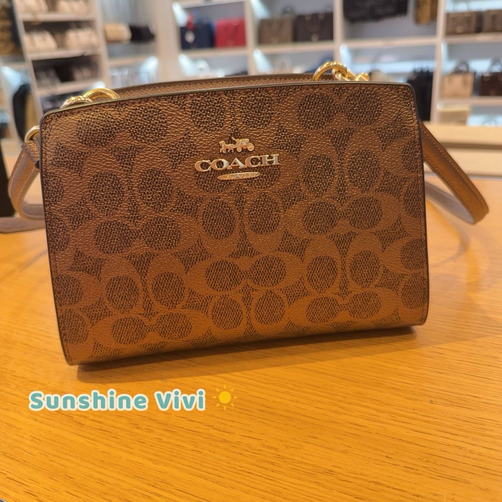 Coach NWT Coach Gia Crossbody Bag Canvas CCK70 BROWN/COPPER Size ONE SIZE - 6 Thumbnail
