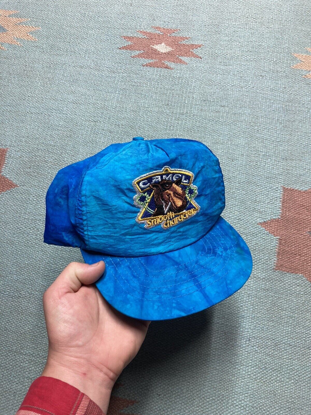 Camel × Vintage VTG hat camel cigarettes promo smooth character tie dye