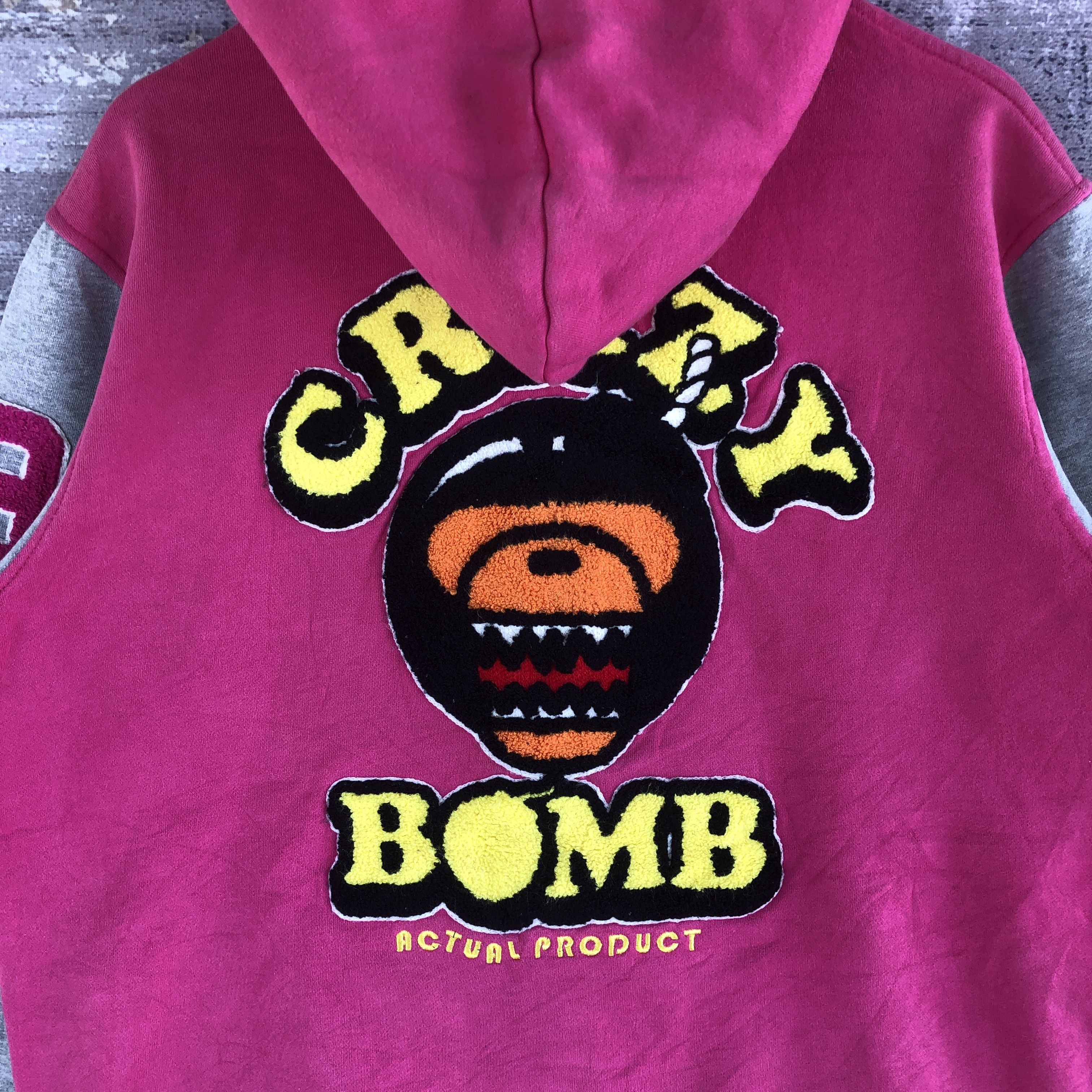 Japanese Brand × Vintage Crazy Bomb Varsity Sweater BAPE Japanese Hoodie Sweatshirt Size US L / EU 52-54 / 3 - 3 Thumbnail