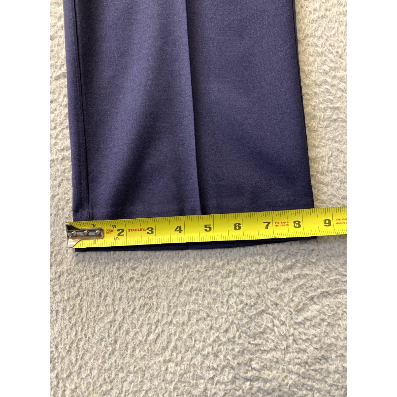 Nordstrom VINTAGE Nordstrom Men's Pants Dress Trousers Flat Front Wool Blend Navy 36x33 Casual Business Size US 36 / EU 52 - 5 Thumbnail