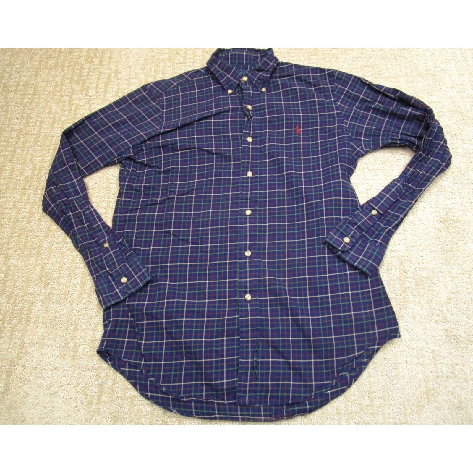Ralph Lauren Ralph Lauren Shirt Men Small Blue Tattersall Check Long Sleeve Button Down Pony Size US S / EU 44-46 / 1 - 2 Thumbnail