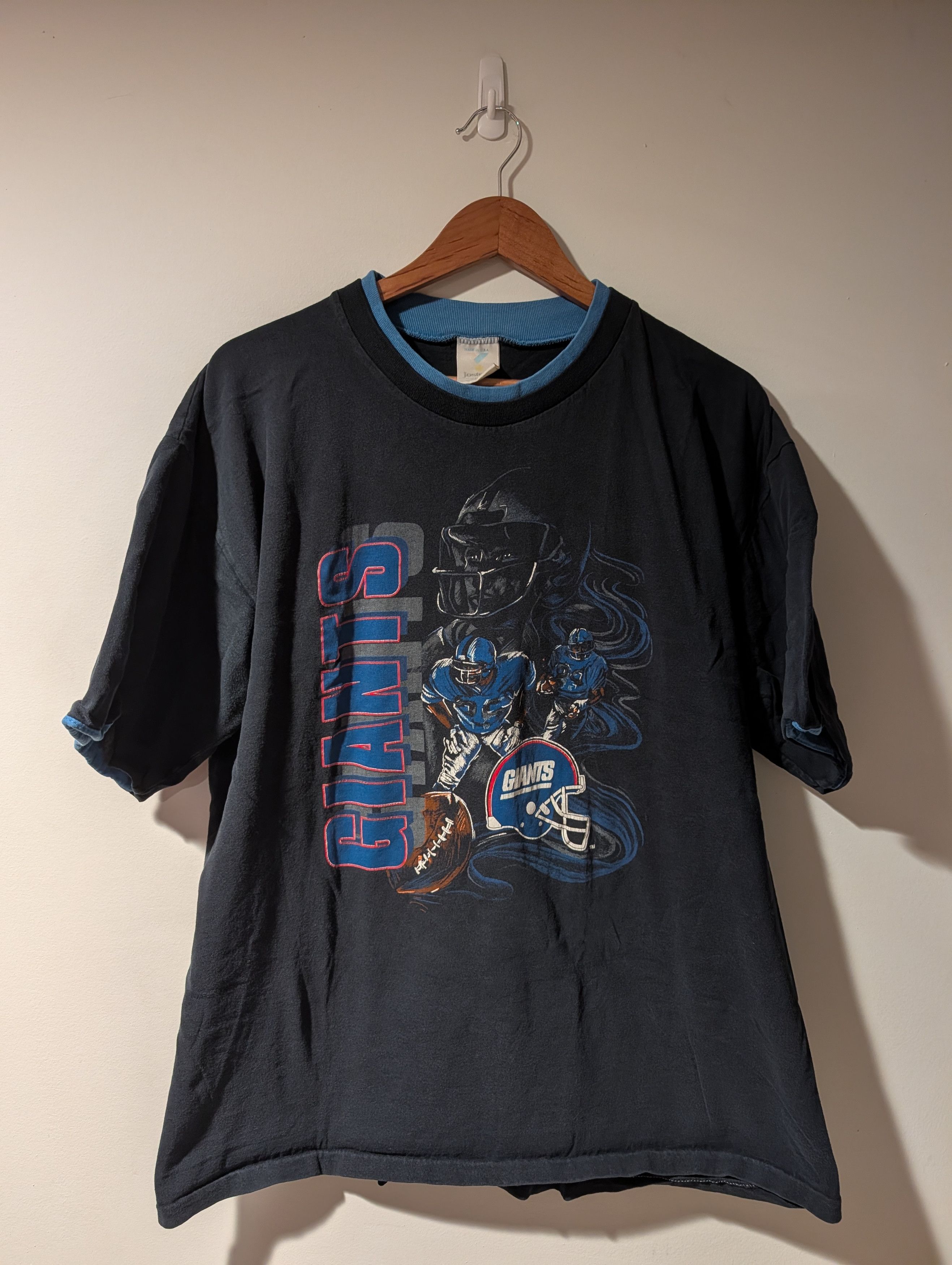 NFL VTG New York Giants Jostens Double Collar Football T Shirt Size US XL / EU 56 / 4 - 1 Thumbnail