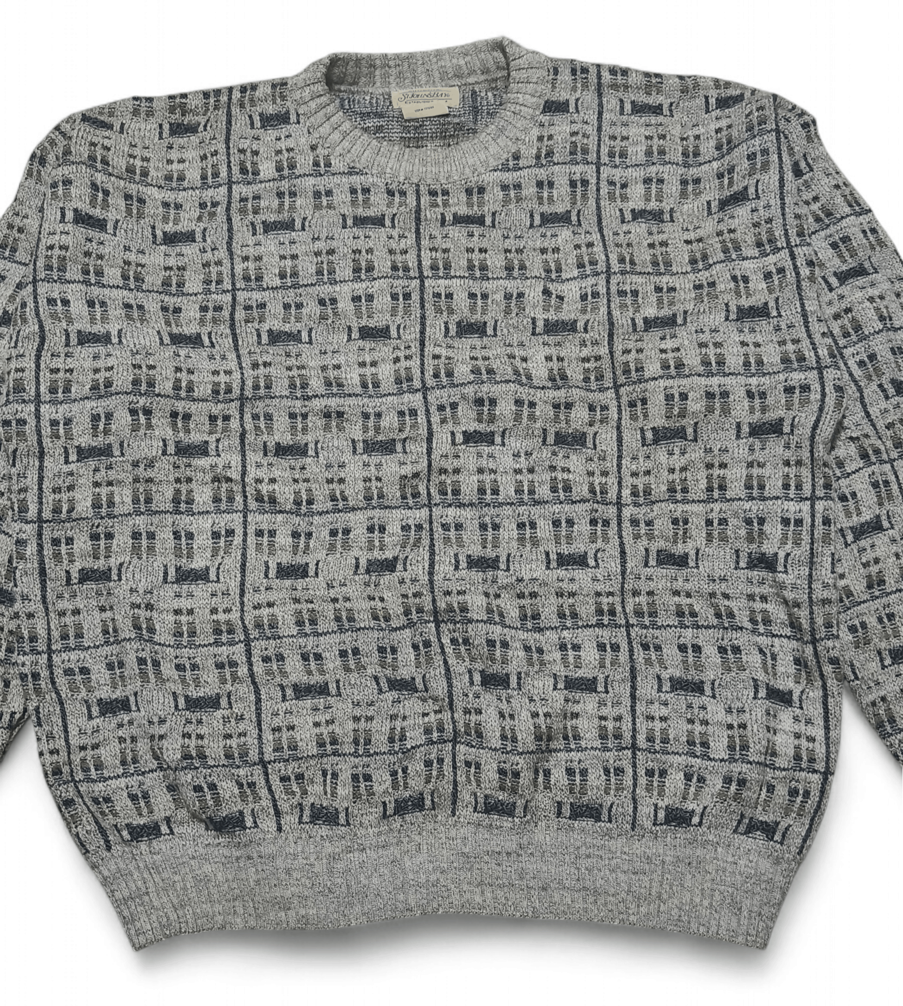 St. Johns Bay Vintage 90s STJOHNSBAY Ethnic Striped Motifs Knit Sweater Size US L / EU 52-54 / 3 - 4 Thumbnail