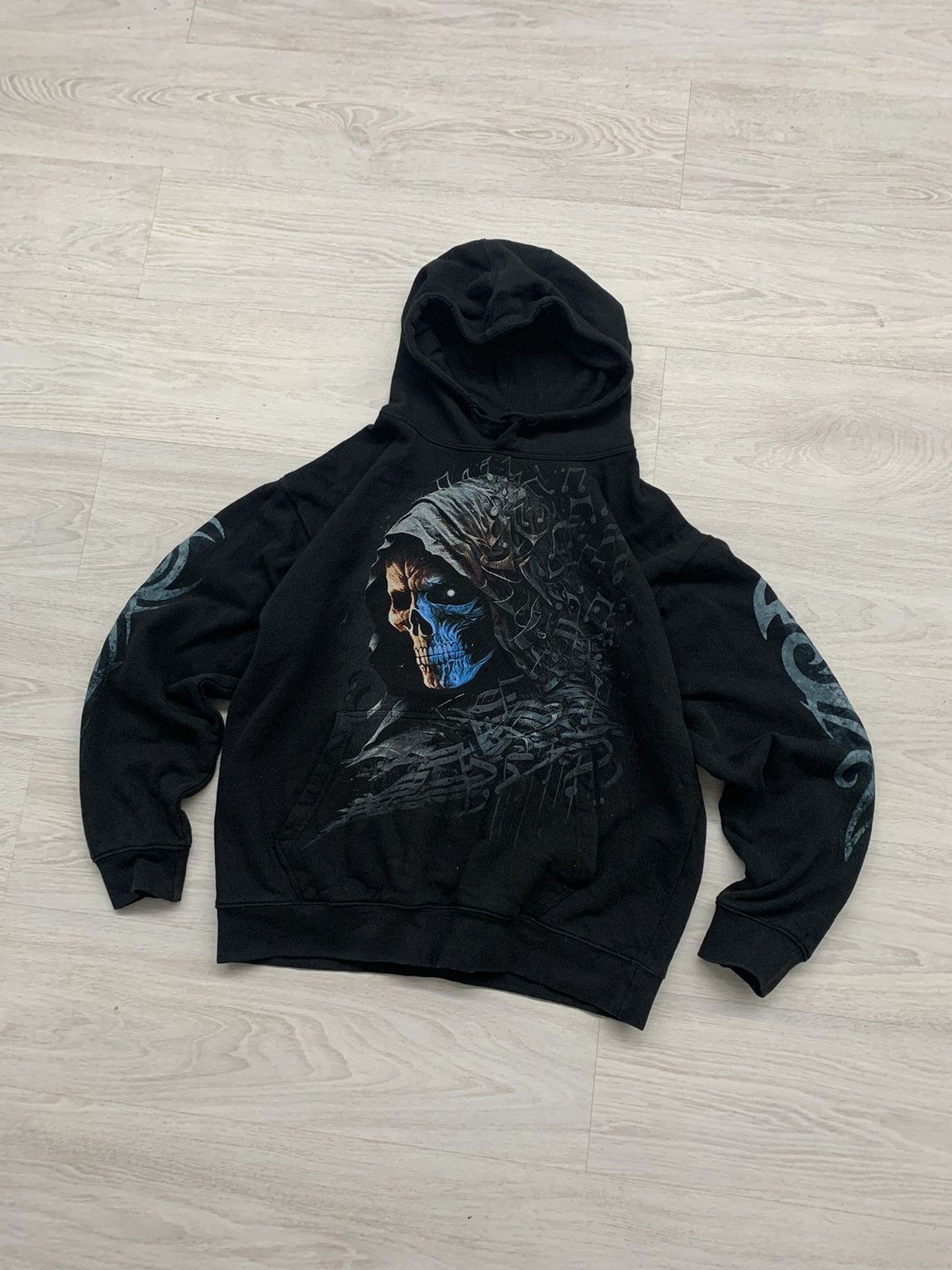 Band Tees × Vintage Vintage spiral skulls hoodie rock band Size US XXL / EU 58 / 5 - 1 Thumbnail