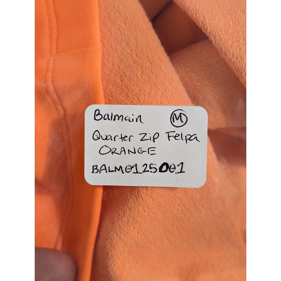 Balmain o1rshd1 Quarter Zip Felpa Shirt in Orange Size US M / EU 48-50 / 2 - 19 Thumbnail