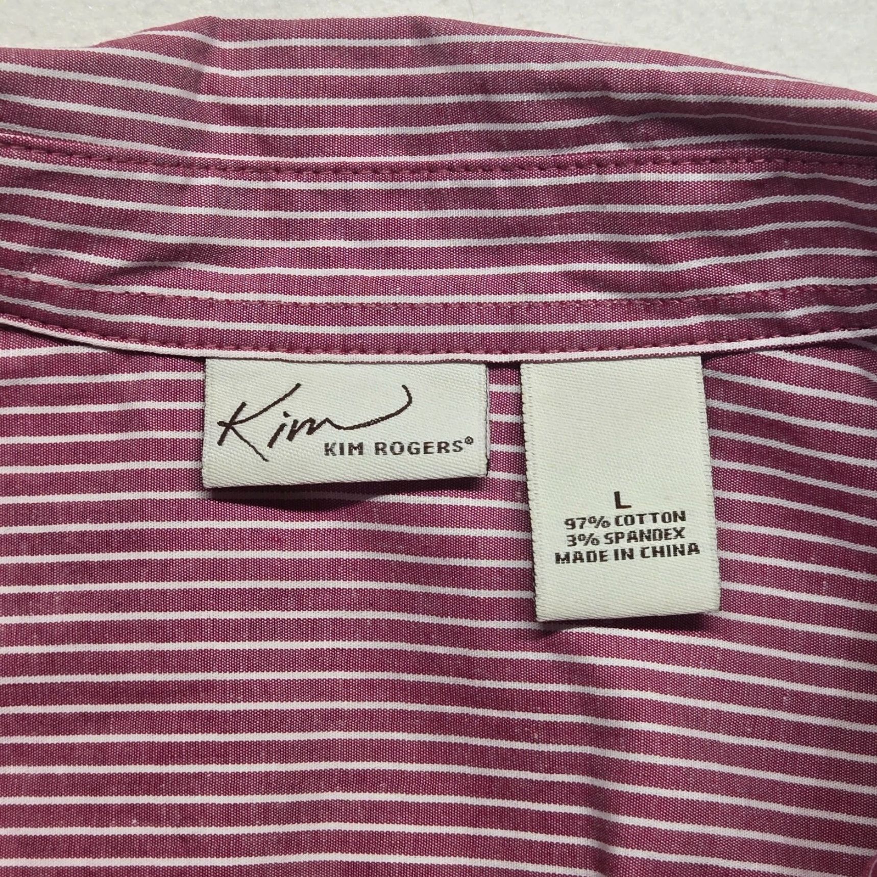 Vintage VINTAGE Kim Rogers Shirt Short Sleeve Button-Up Adult Women L Blue Striped 90s Theme Mens Womens? Size L / US 10 / IT 46 - 3 Thumbnail