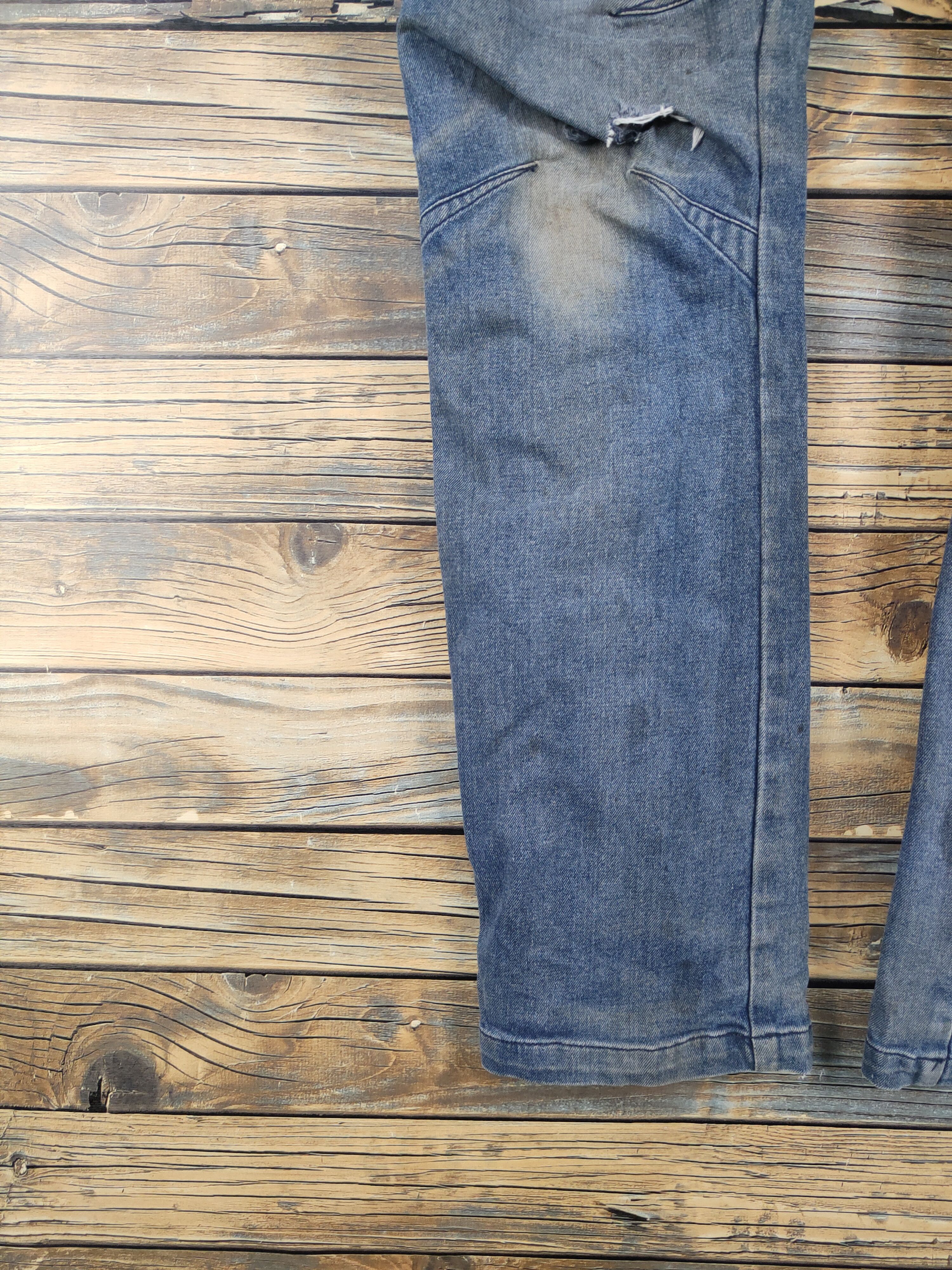 Japanese Brand FieldCore Blue Distressed Ripped Jeans #W2083 Size US 28 / EU 44 - 4 Thumbnail