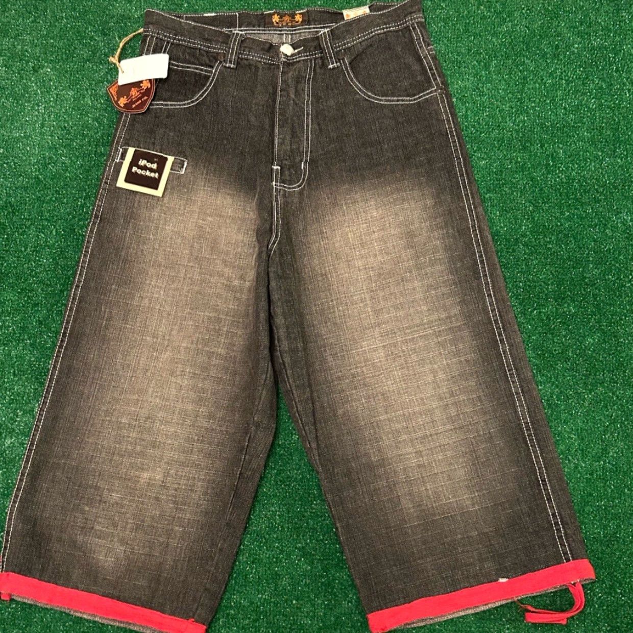 Vintage VINTAGE PJ MARK Baggy Skater Grunge Jean Shorts Mens Size 32 Jorts NWT VTG Y2K JNCO Cargo Pockets Black 32x19 Size US 32 / EU 48 - 7 Thumbnail