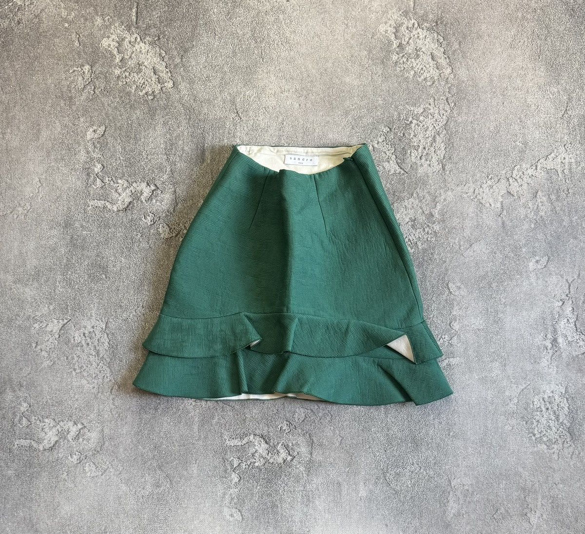 Sandro Sandro 1/size viscose ruffle mini skirt casual old money Size 25" / US 0 / IT 36 - 1 Thumbnail