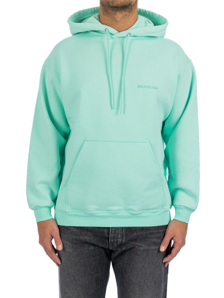 Balenciaga o1s1wg111124 Medium Fit Hoodie in Mint Green Size US S / EU 44-46 / 1 - 1 Thumbnail