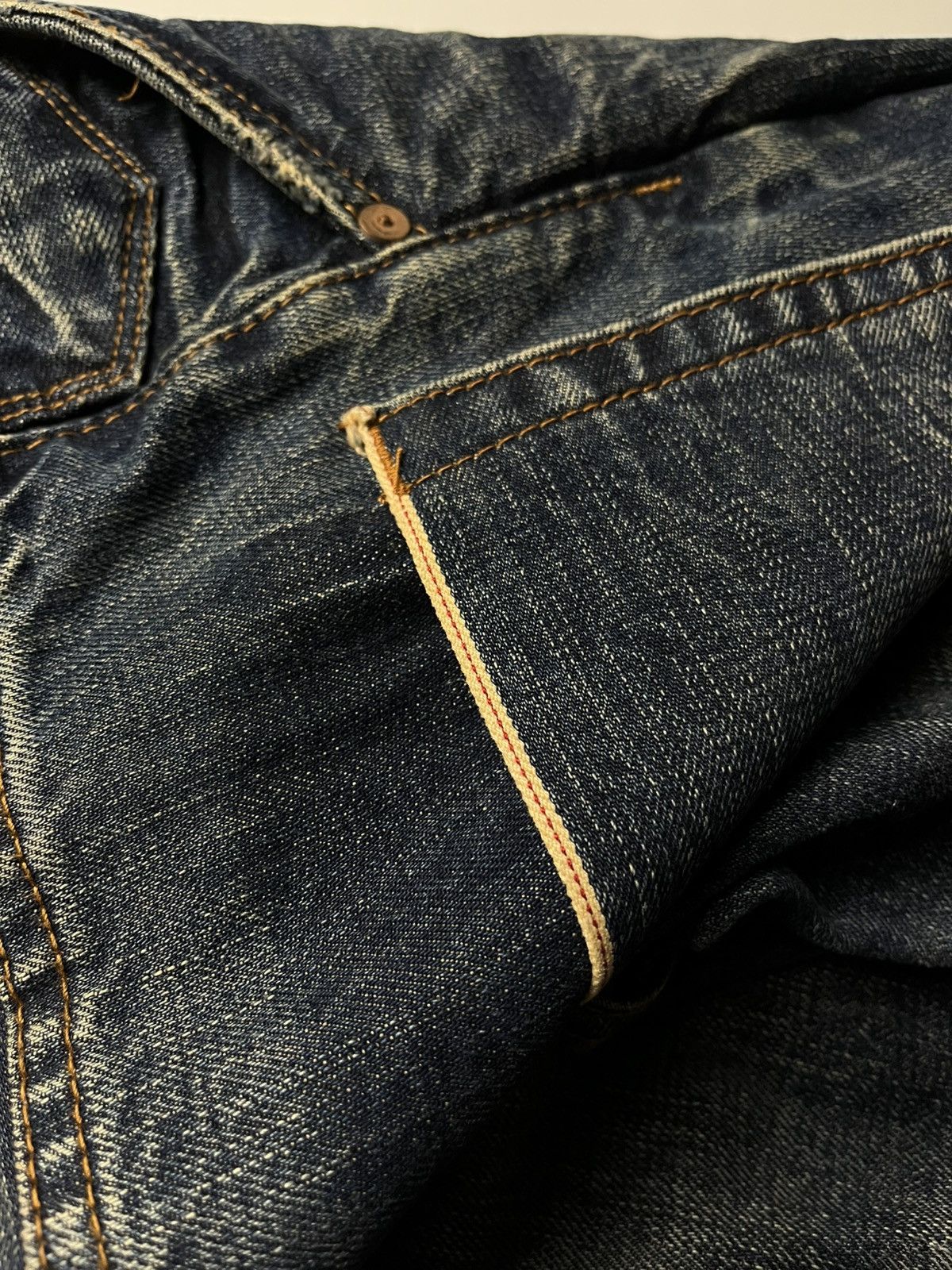 Pure Blue Japan Pure Indigo Gritty Selvedge Denim Jeans 14oz Size US 31 - 11 Thumbnail