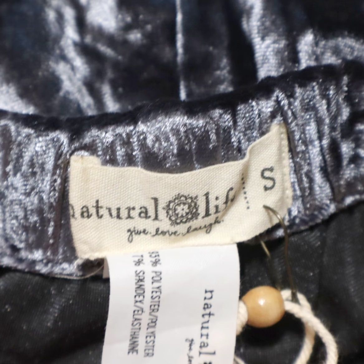 Vintage Natural Life Stretch Velvet Wide Leg Pants Charcoal Women's S Size 28" / US 6 / IT 42 - 5 Thumbnail