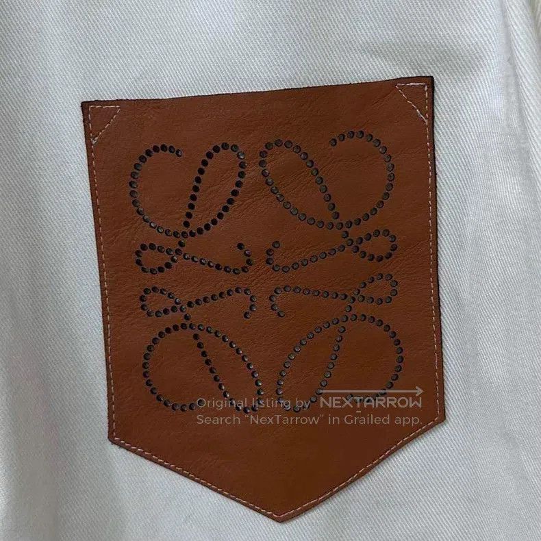 Loewe Loewe White Leather Badge Logo Shirt Jacket Size XS / US 0-2 / IT 36-38 - 5 Thumbnail