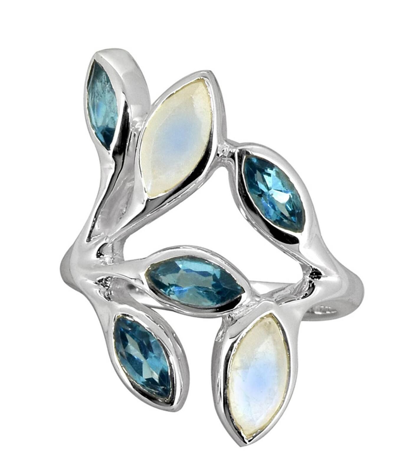Other London Blue Topaz Moonstone 925 Sterling Silver Size 9 Ring Size ONE SIZE - 5 Thumbnail