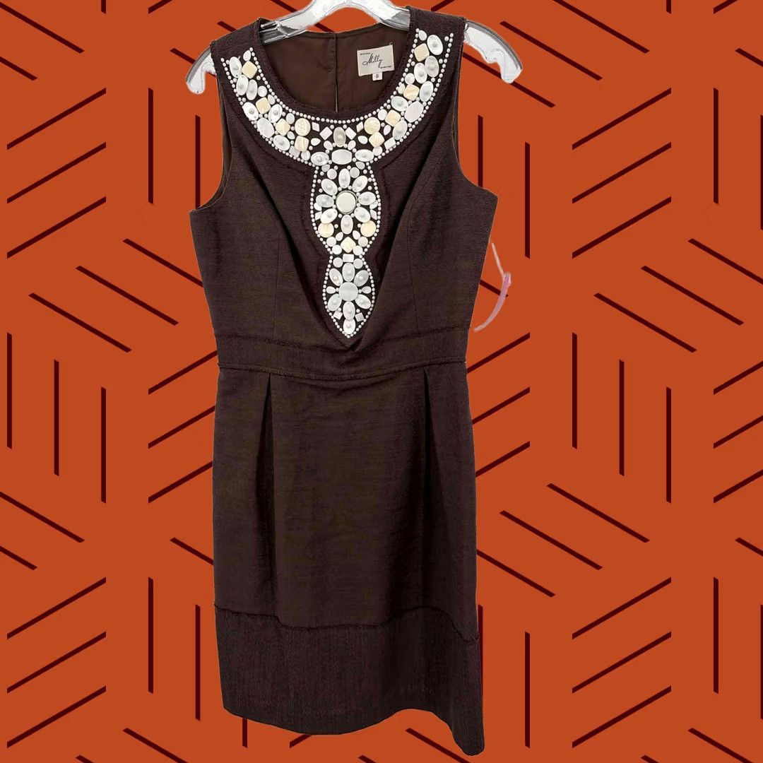 MILLY Milly Brown Knee Length Sleeveless Dress Size 8 Pre-Owned Size M / US 6-8 / IT 42-44 - 1 Thumbnail