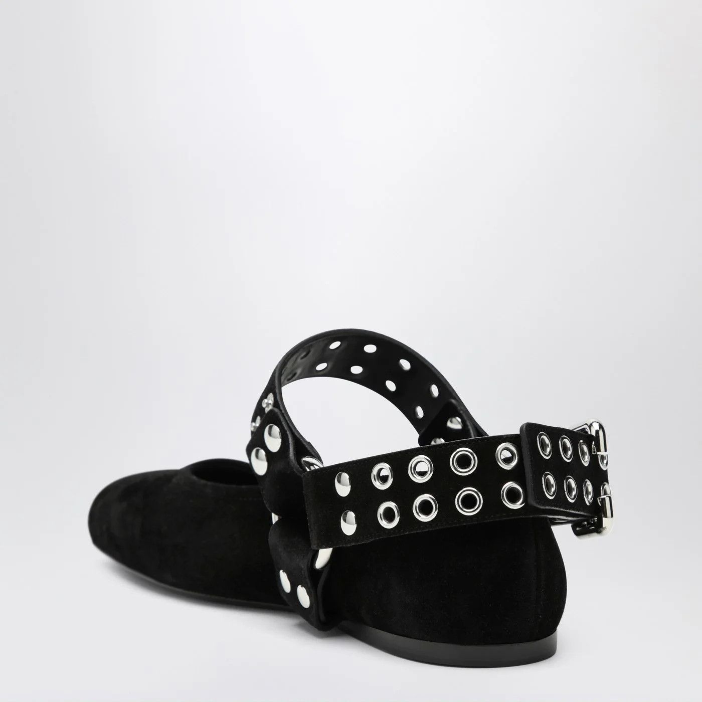 Alaia o1d2blof0426 Suede Flat Biker Ballerina in Black Size US 8 / IT 38 - 4 Thumbnail