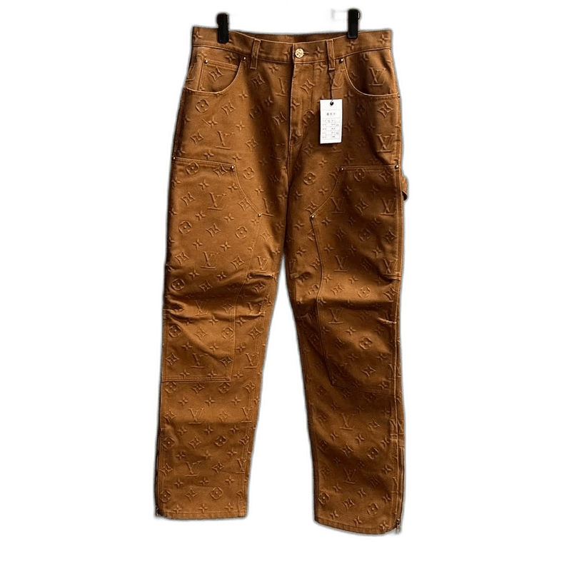 Louis Vuitton louis vuitton's latest cropped log jeans in khaki-2507 Size US 33 - 1 Thumbnail