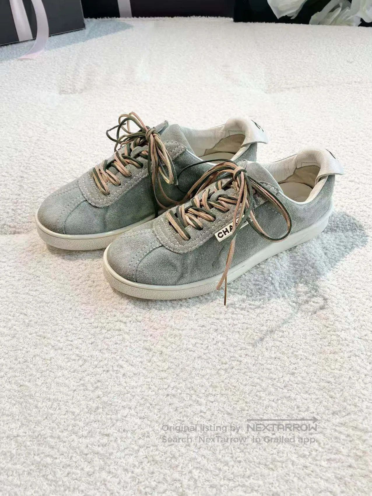 Chanel Chanel Alphabet slogans Vintage suede casual shoes| Size US 4.5 / IT 34.5 - 1 Thumbnail