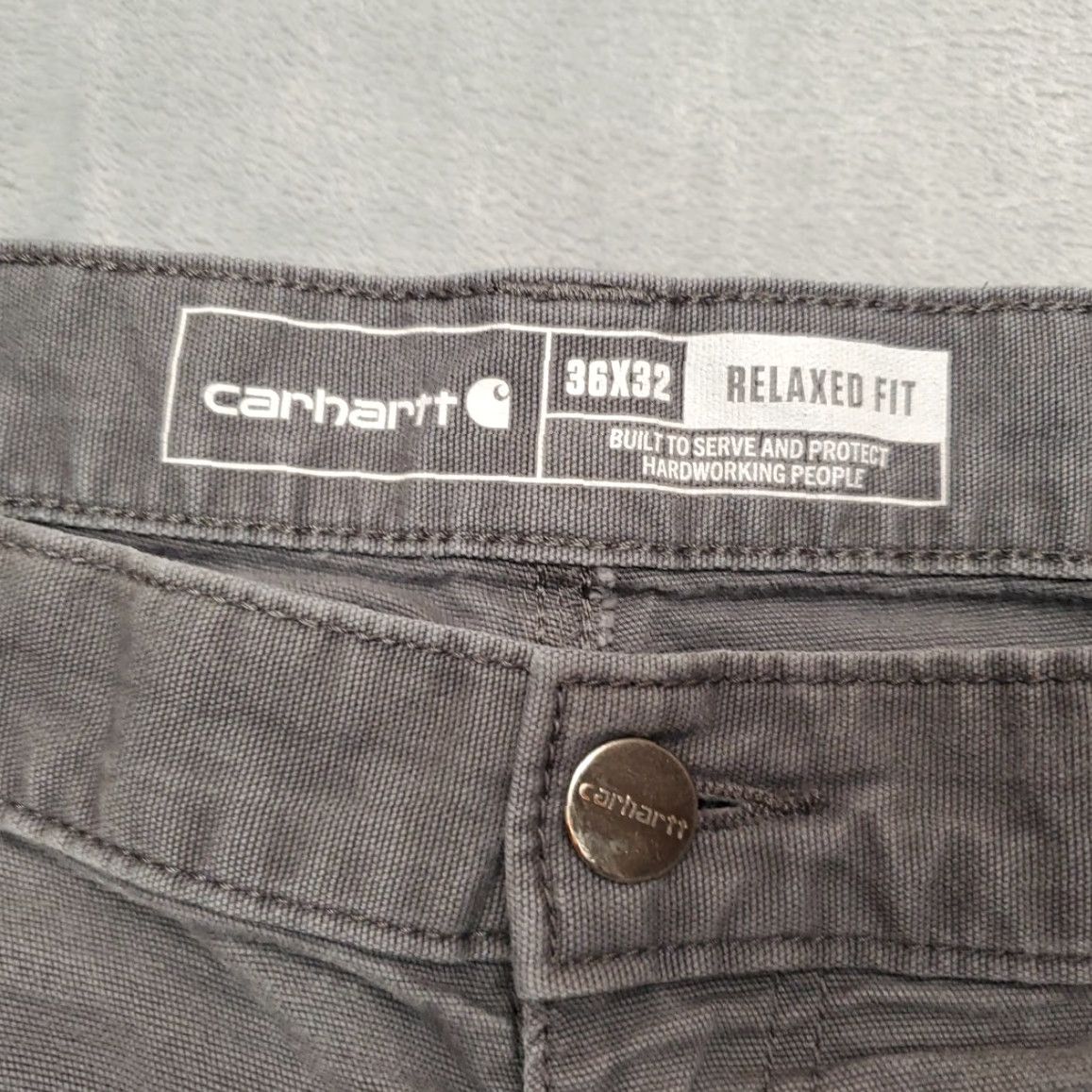 Carhartt VINTAGE Carhartt Pants Mens 36x32 Gray Canvas Relaxed Cargo Rugged Flex Workwear BN2291 Size US 36 / EU 52 - 4 Thumbnail