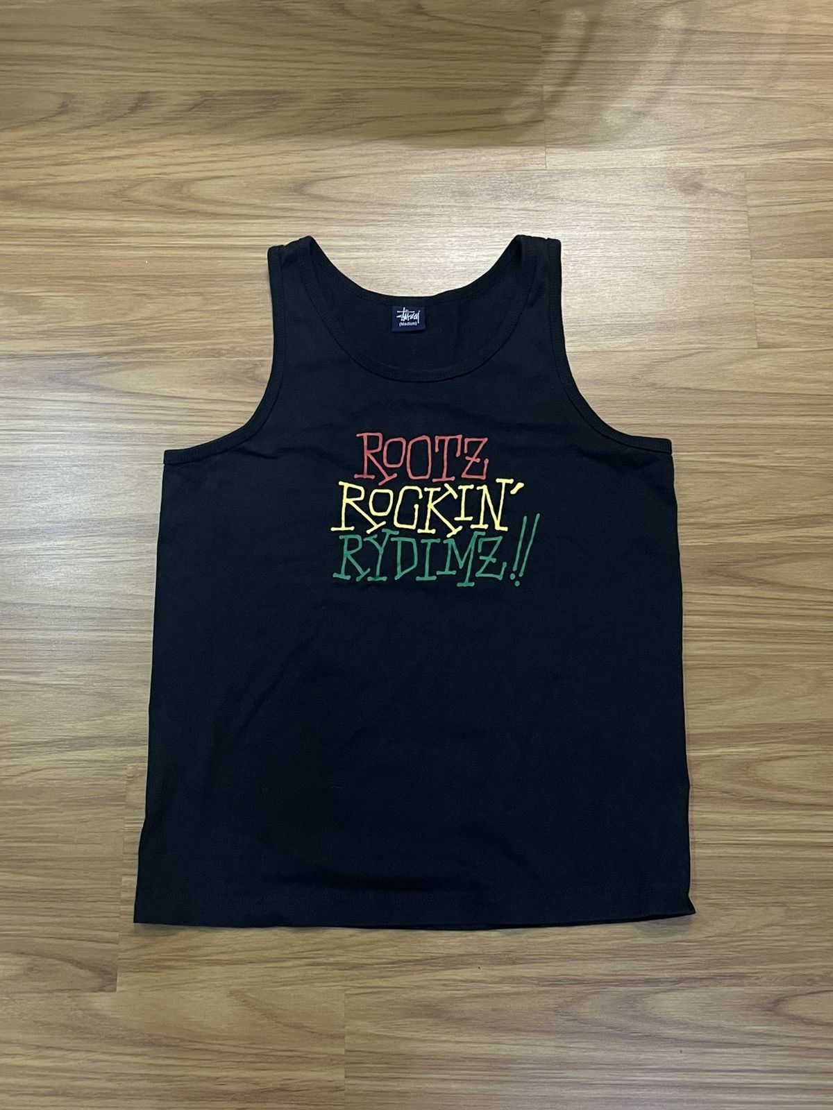 Stussy × Vintage Vintage Stussy ROOTZ ROCKIN® RYDIMZ !! Tank Top Size US M / EU 48-50 / 2 - 8 Thumbnail