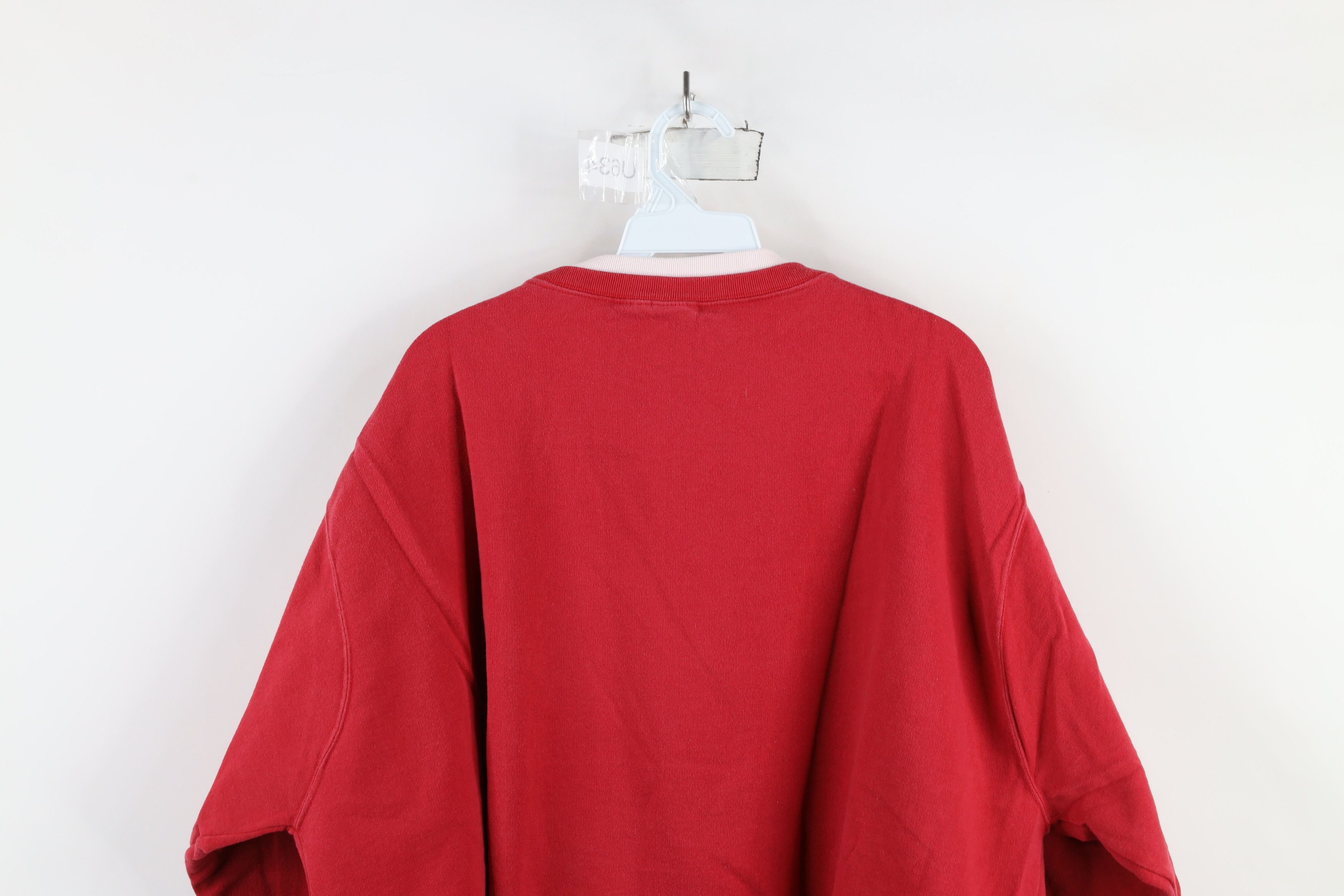 Vintage Vintage 90s Streetwear Kitten Bird Layered Sweatshirt Red Size 3XL / US 20-22 - 10 Thumbnail