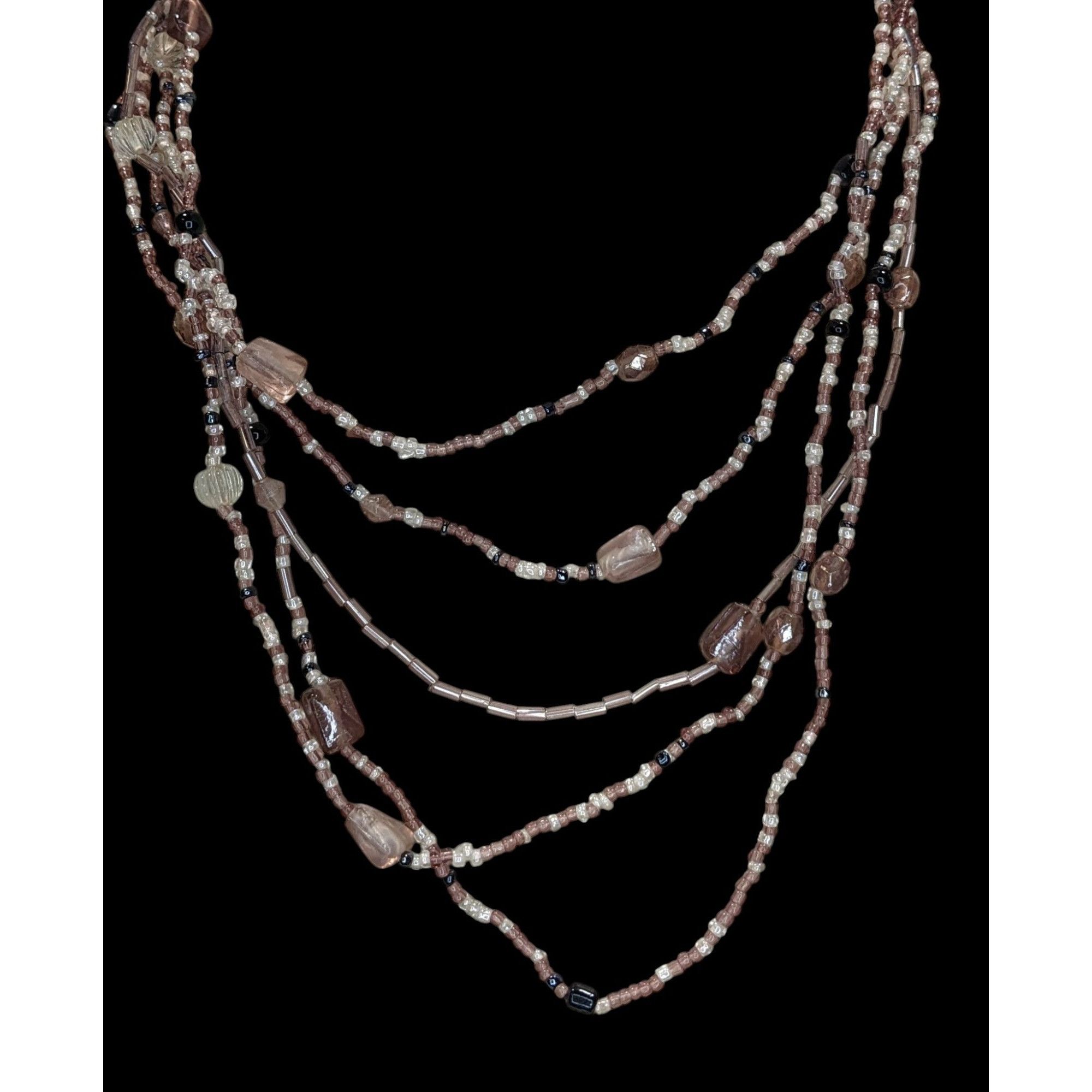 Other Glass Multi-Strand Purple Beaded Necklace Size ONE SIZE - 3 Thumbnail
