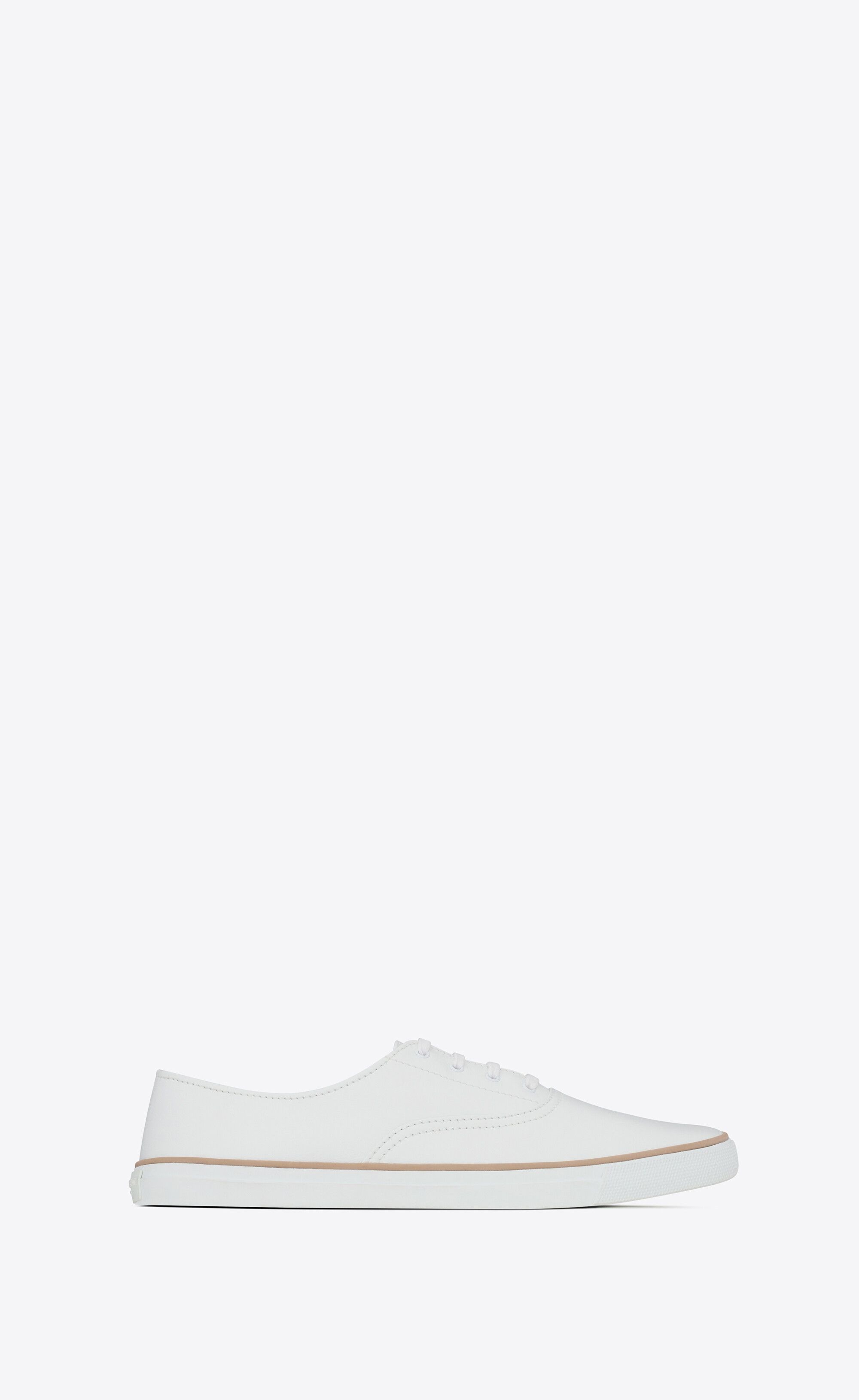 Saint Laurent Paris o1s1wg111224 Feliz Low Top Sneakers Smooth Leather in White Size US 12 / EU 45 - 1 Thumbnail