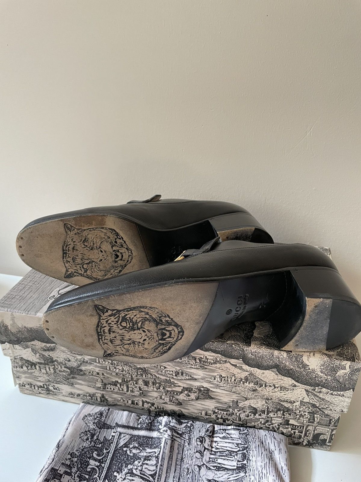 Gucci Gucci Moccasin Quentin Blk heels Size US 7 / EU 40 - 8 Thumbnail