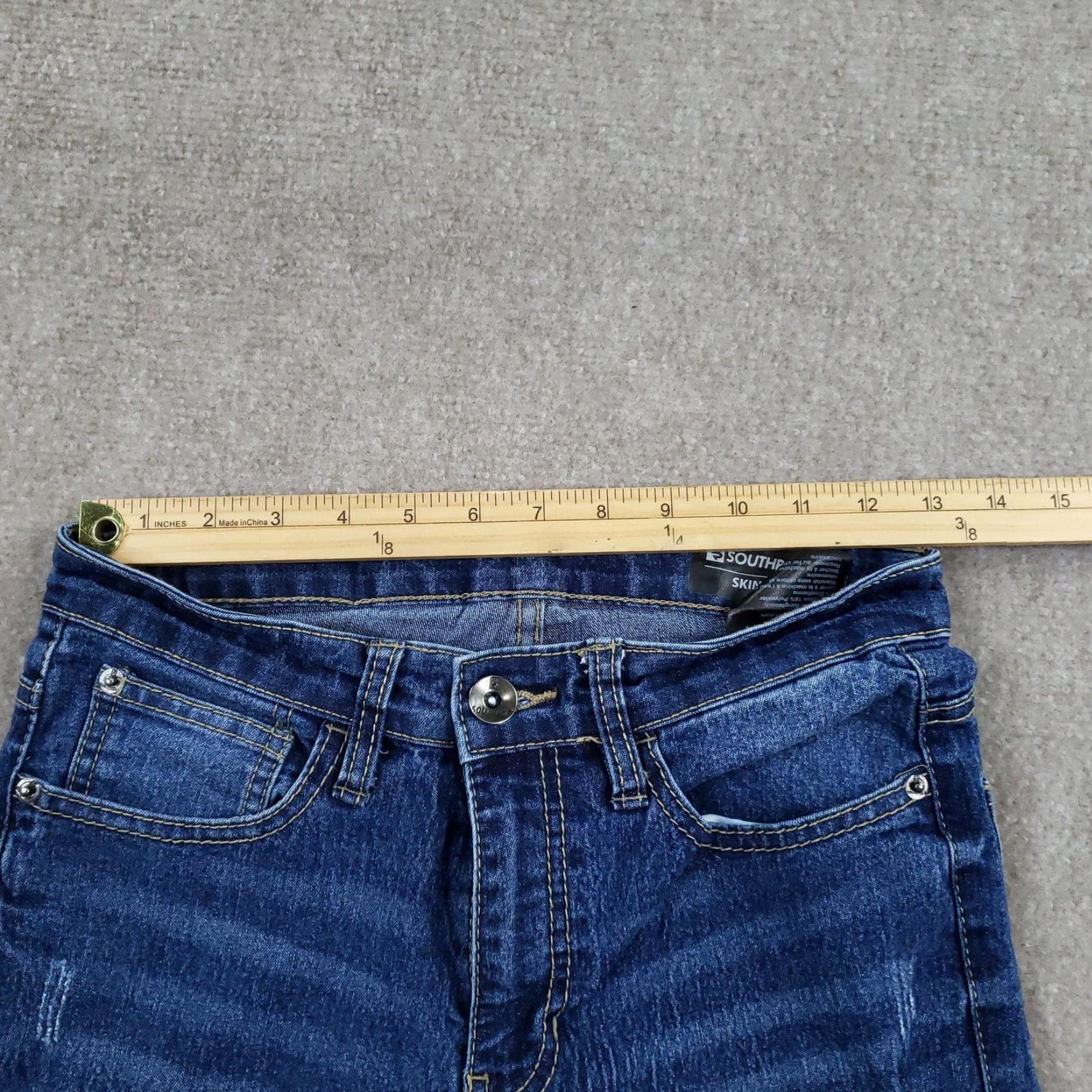 Southpole Southpole Jeans Mens 29x30 Blue Skinny Moto Biker Denim Distressed Jeans Size US 29 - 7 Thumbnail