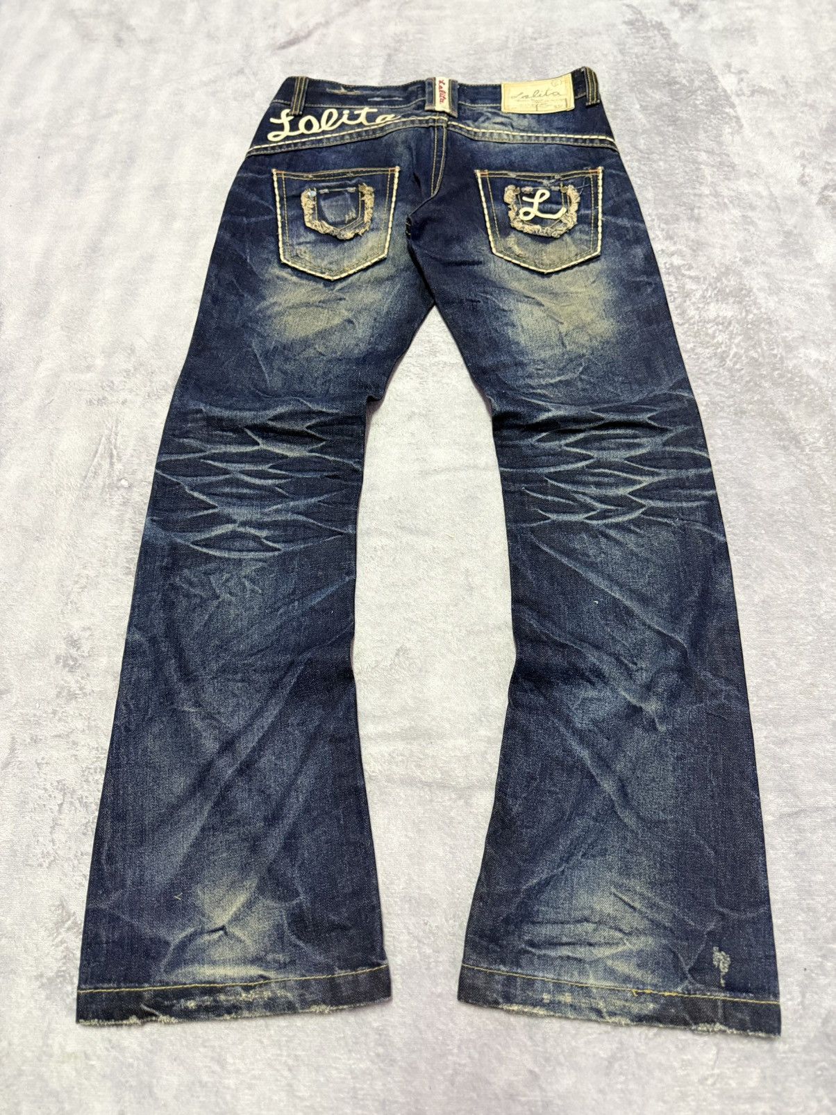 If Six Was Nine Lolita By Concert Club Shadow Mud Wash Claw Flared Jeans Size US 30 / EU 46 - 2 Thumbnail