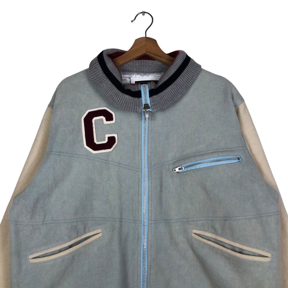 Canterbury of New Zealand 🔥VINTAGE WOOL BOMBER JACKET CANTERBURY BIG LOGO SPELL OUT Size US L / EU 52-54 / 3 - 5 Thumbnail