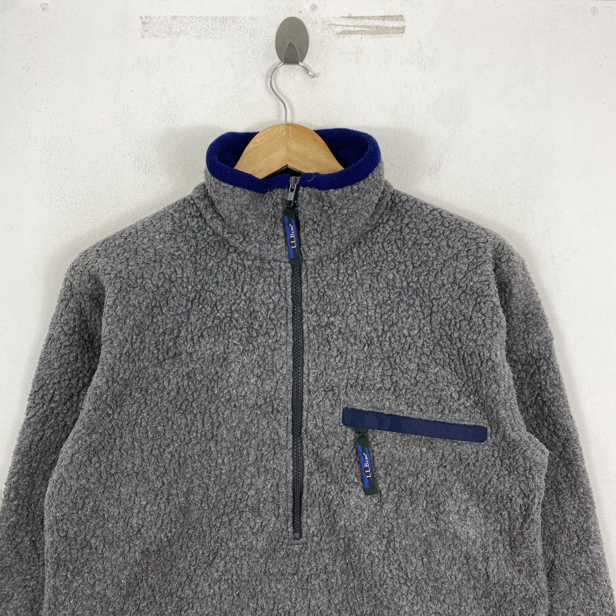 L.L. Bean Vintage 90s LL Bean Deep Pile Fleece Quarter Zip Grey S Size US S / EU 44-46 / 1 - 3 Thumbnail