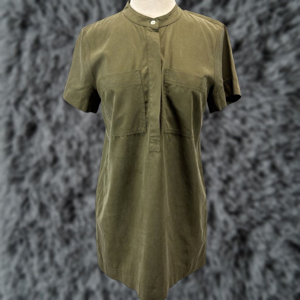J.Crew VINTAGE J.CREW Military Fatigue Shirt Dress Women Small Army Green Utility Style Size S / US 4 / IT 40 - 1 Thumbnail