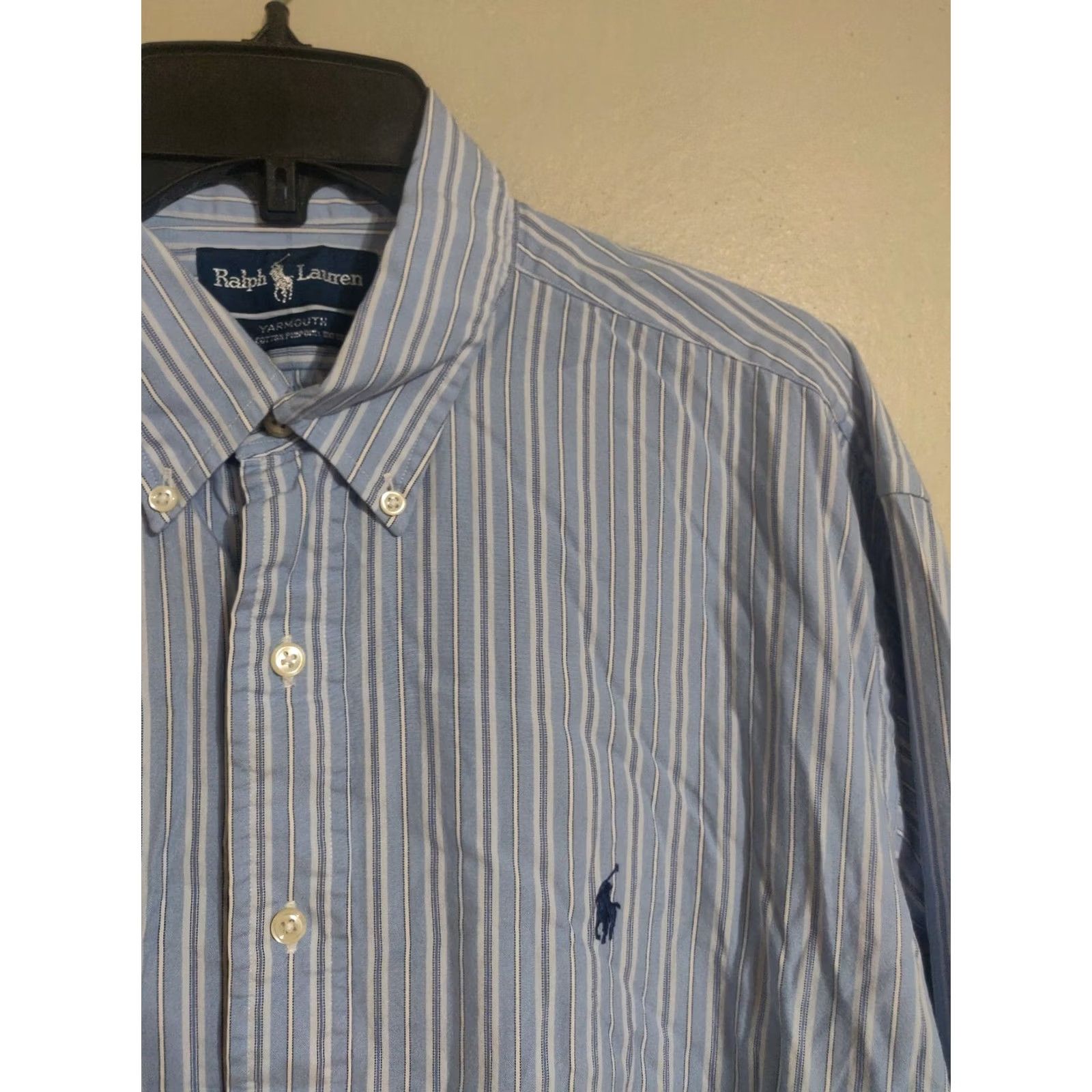 Polo Ralph Lauren Polo Ralph Lauren Yarmouth Blue Stripes L/S Button Down Shirt Men's 17 36/37 Size US XL / EU 56 / 4 - 2 Thumbnail