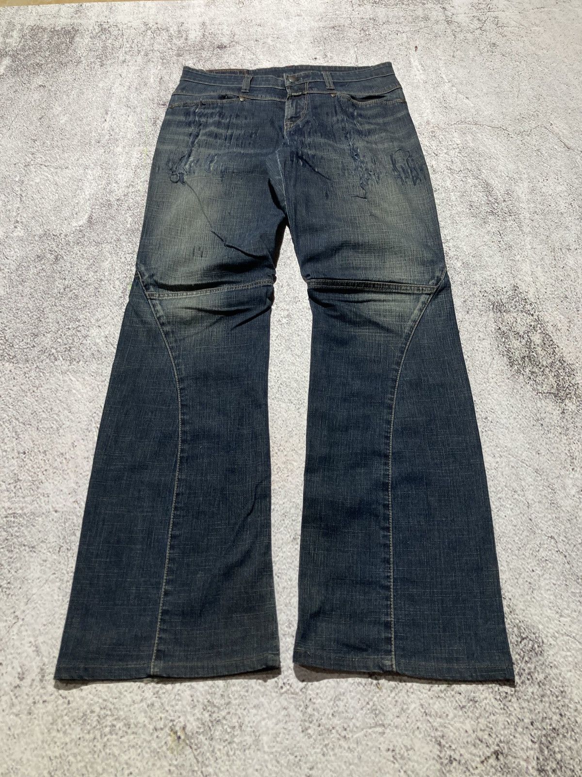 Marithe + Francois Girbaud 2000s Marithe + Francois Girbaud Distressed Bootcut Jeans Size US 28 / EU 44 - 2 Thumbnail