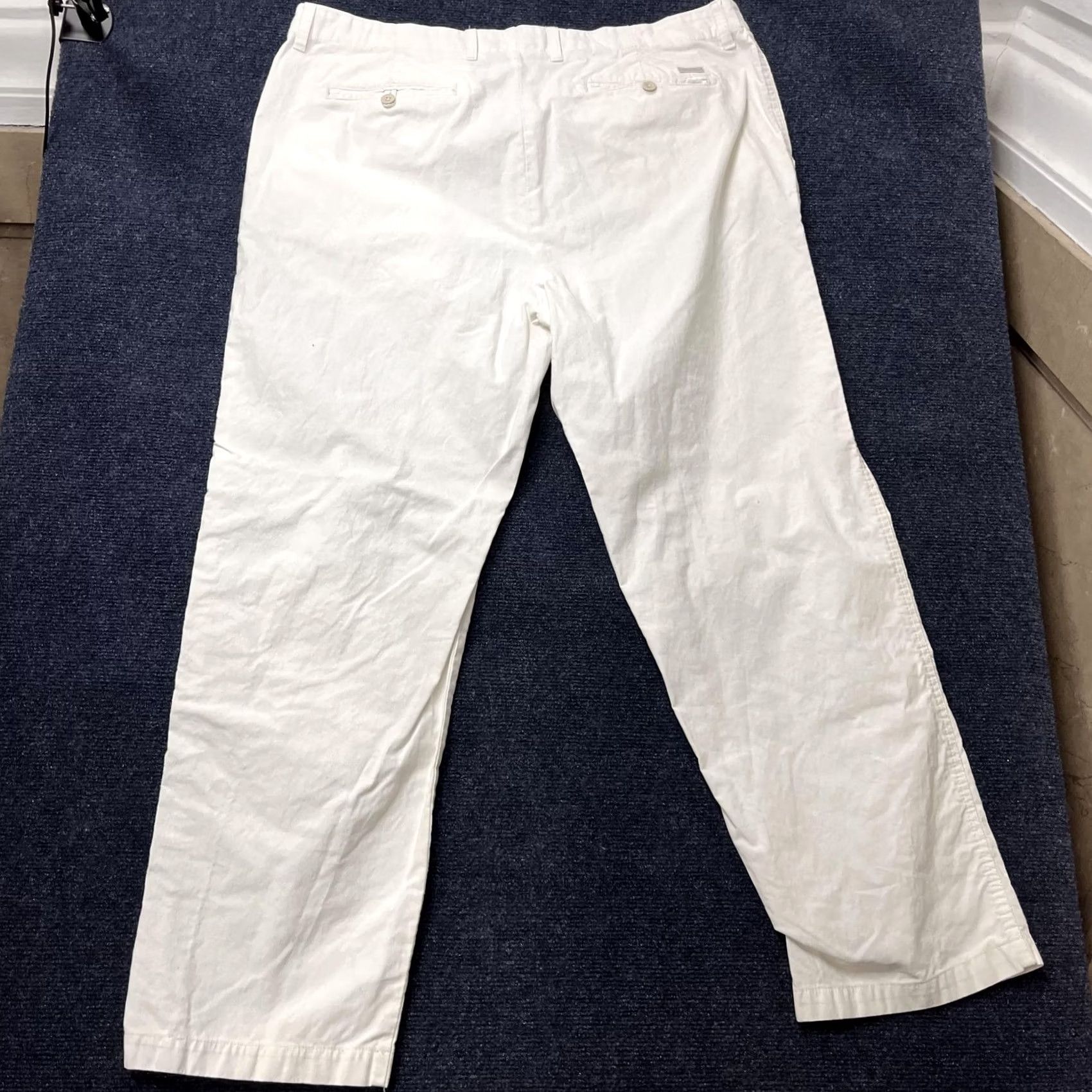 Calvin Klein Calvin Klein Pants Mens 40x30 White Chino Flat Front Straight Leg Cotton Casual Clothing Size US 40 / EU 56 - 6 Thumbnail