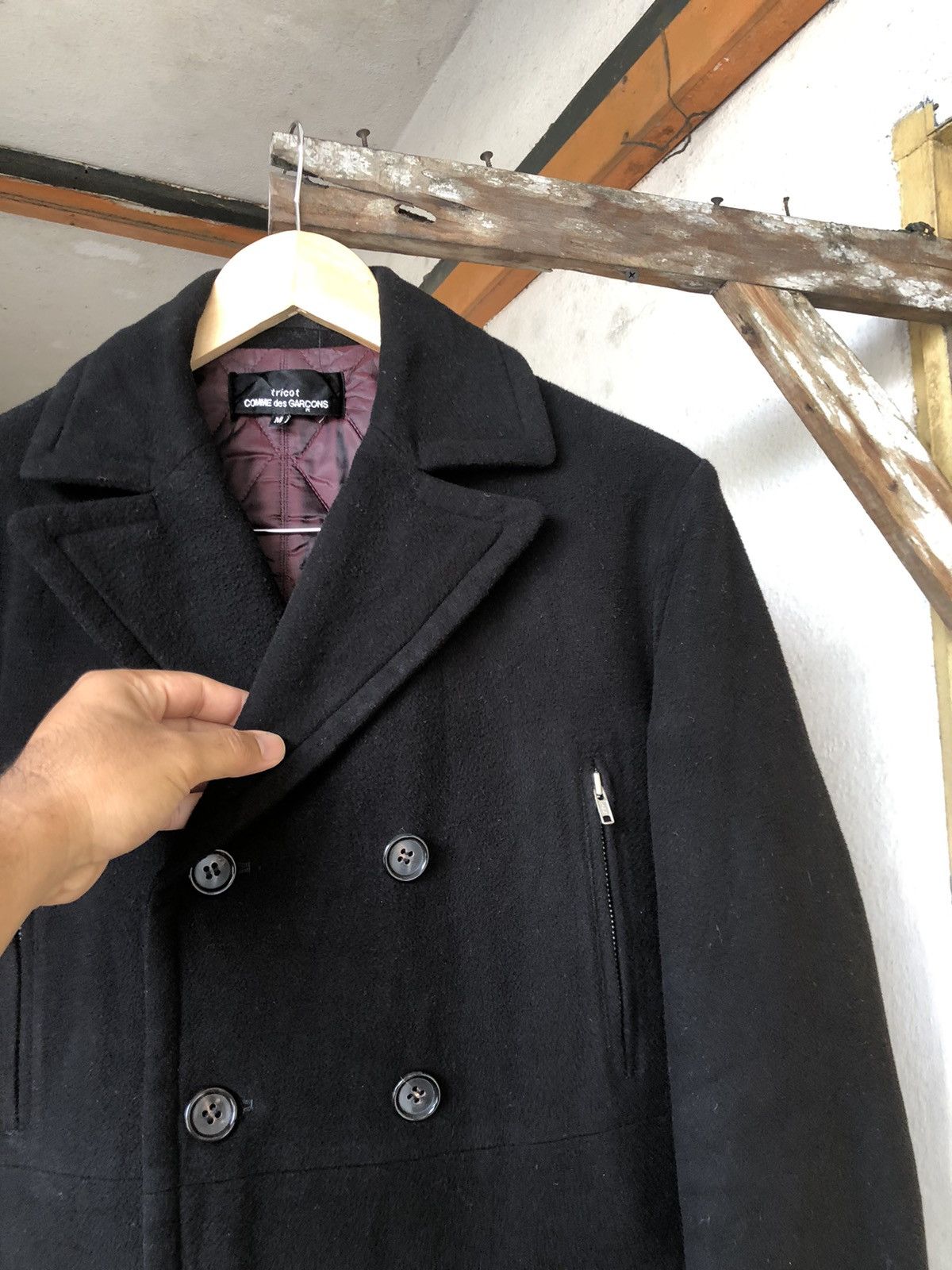 Comme des Garcons 🥷 Comme des Garcons Fleece Winter Pea Coat Jacket Size M / US 6-8 / IT 42-44 - 8 Thumbnail