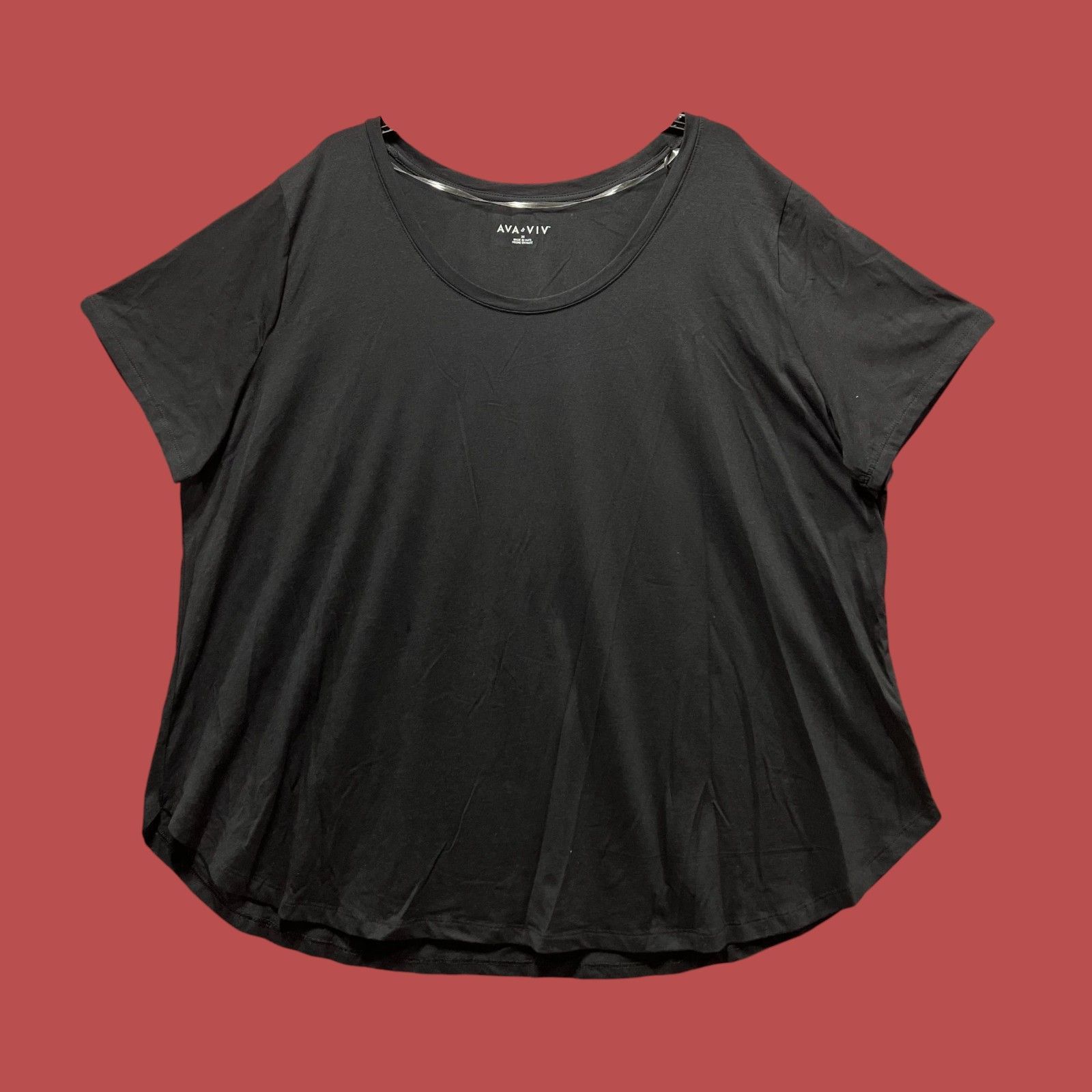 Other Ava & Viv - Women's Short Sleeve Relaxed Scoop Neck T-Shirt Size 3XL / US 20-22 - 3 Thumbnail