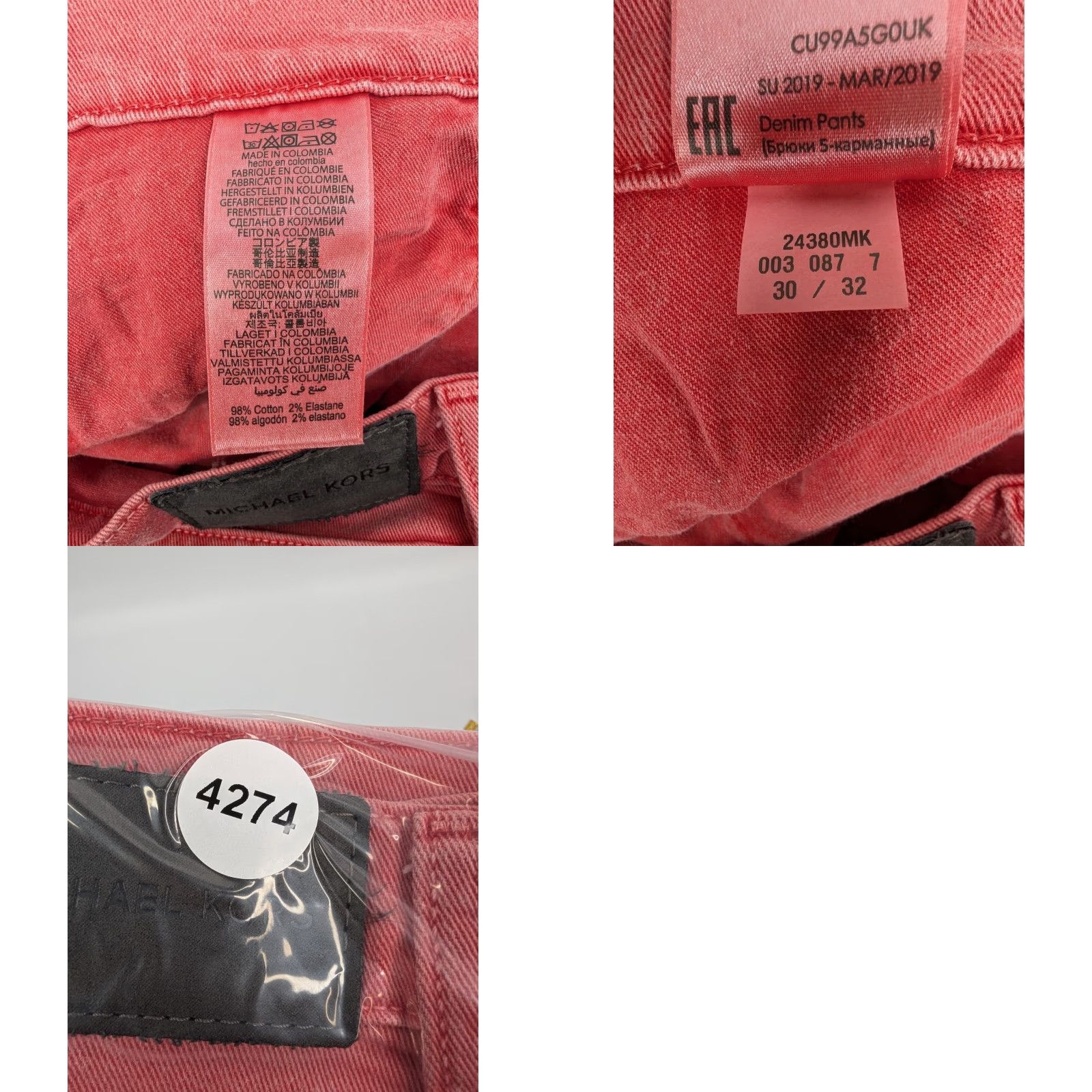 Michael Kors Michael Kors Pants Men's Slim Straight Leg 32 Red Pink Parker Chino Casual Size US 32 / EU 48 - 9 Thumbnail