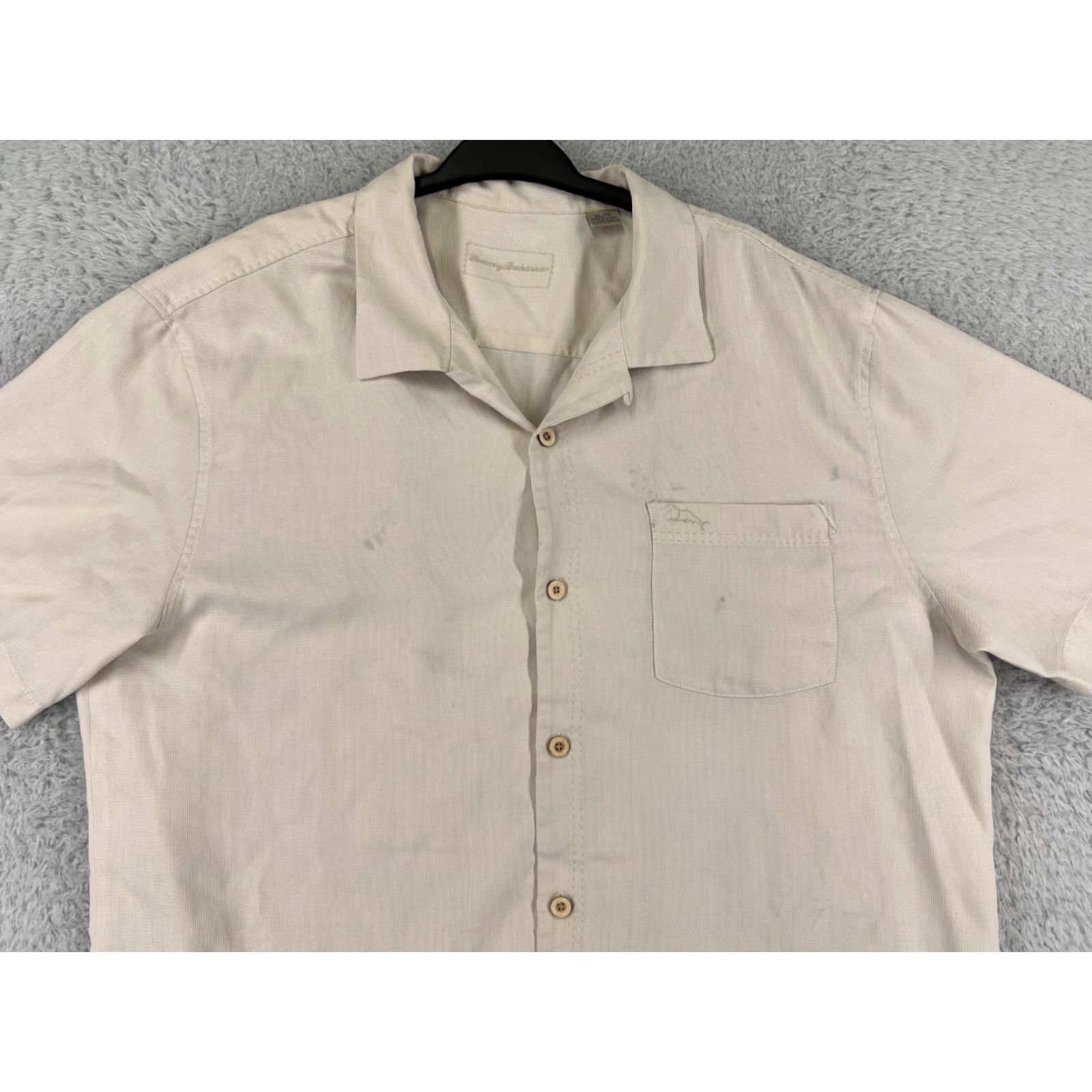 Tommy Bahama VINTAGE Tommy Bahama Shirt Men XL Beige Hawaiian Button Up Silk Blend Vacation Size US XL / EU 56 / 4 - 4 Thumbnail