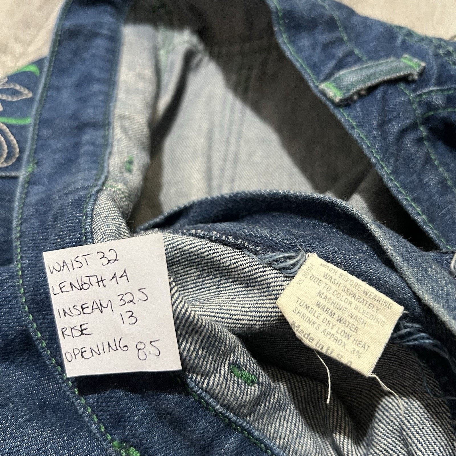 Vintage VTG 60s/70s Cactus Flower Womens High Waist Jeans Dark Wash Size 32" / US 10 / IT 46 - 8 Thumbnail