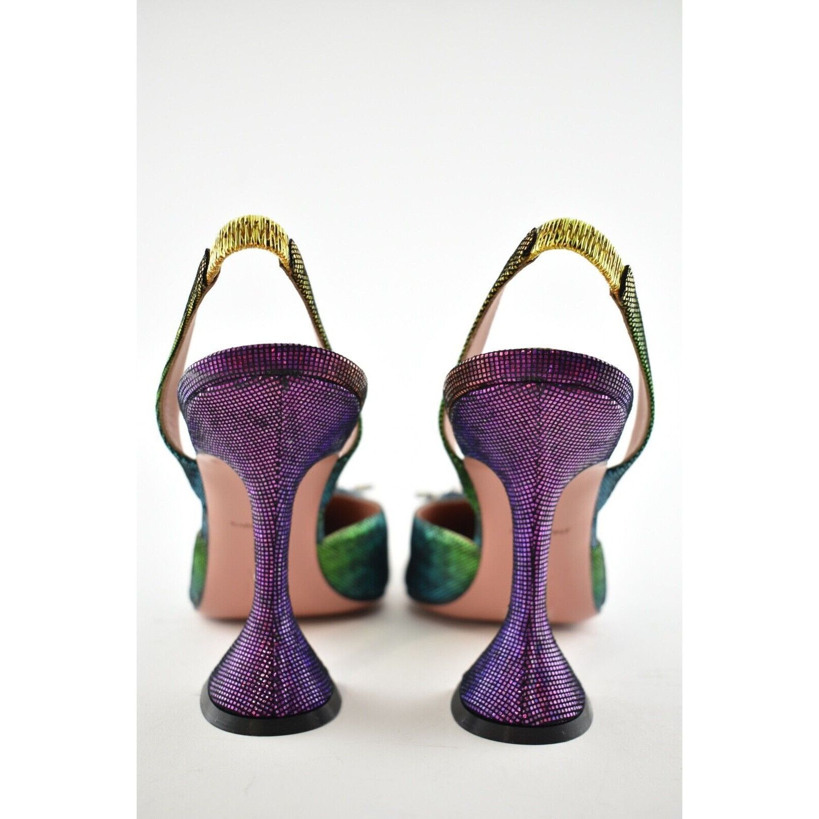 Amina Muaddi 95 Begum Sling Metl Slingback Sandal Heel Pump 36.5 Size US 6.5 / IT 36.5 - 8 Thumbnail