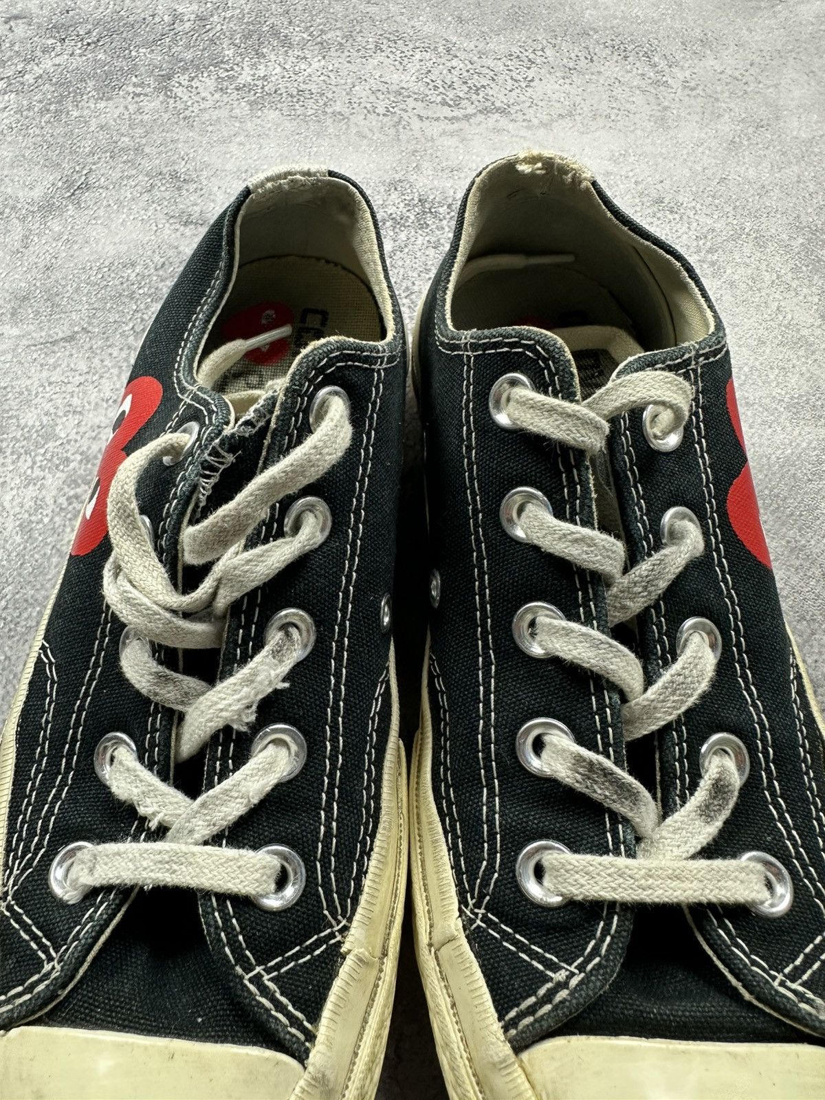 Comme des Garcons PLAY × Converse Comme des Garcons Converse Play Black Low Top Sneakers Size US 6 / IT 36 - 6 Thumbnail
