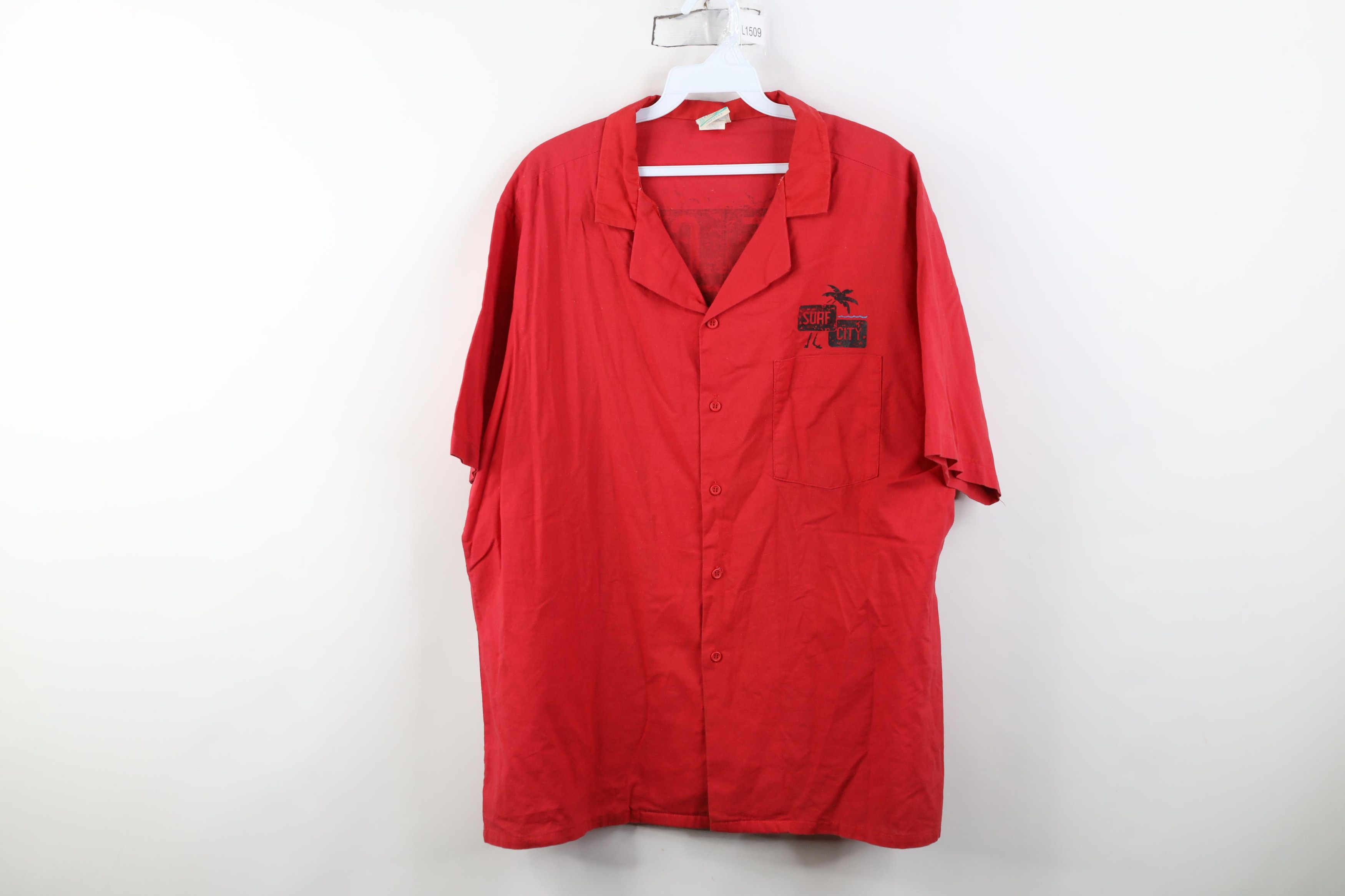 Vintage Vintage 80s 90s Surfing Camp Collar Button Shirt Red USA Size US L / EU 52-54 / 3 - 1 Thumbnail